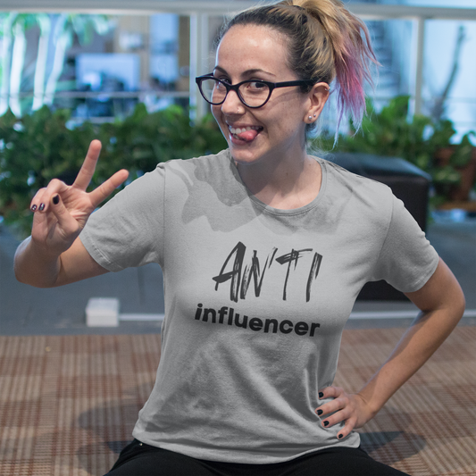 Women's Anti Influencer Grey T-Shirt