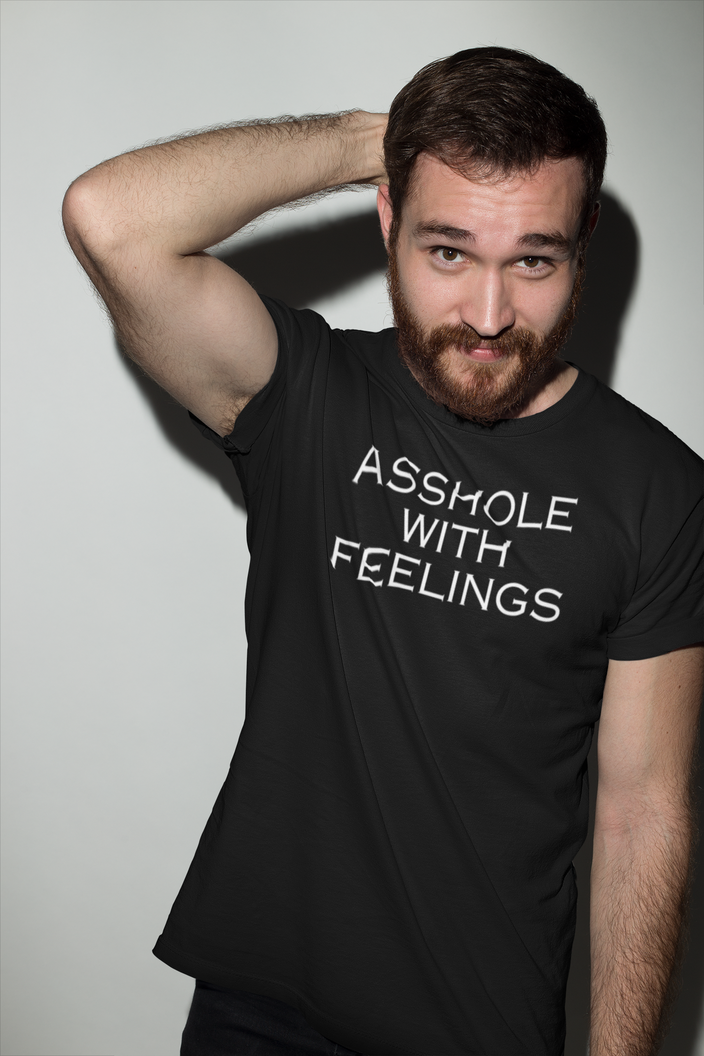Men's Asshole With Feelings Black T-Shirt