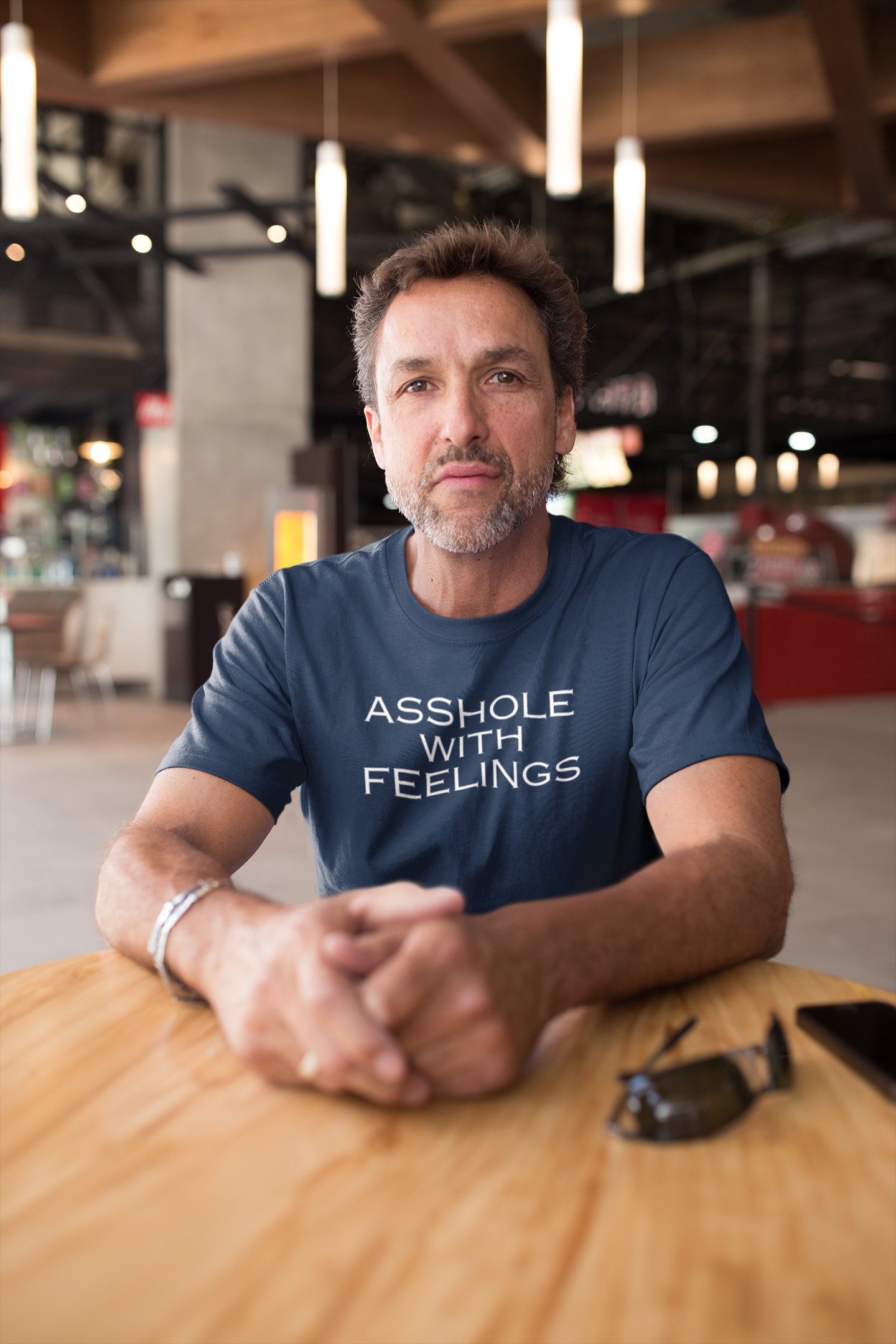 Men's Asshole With Feelings Blue T-Shirt