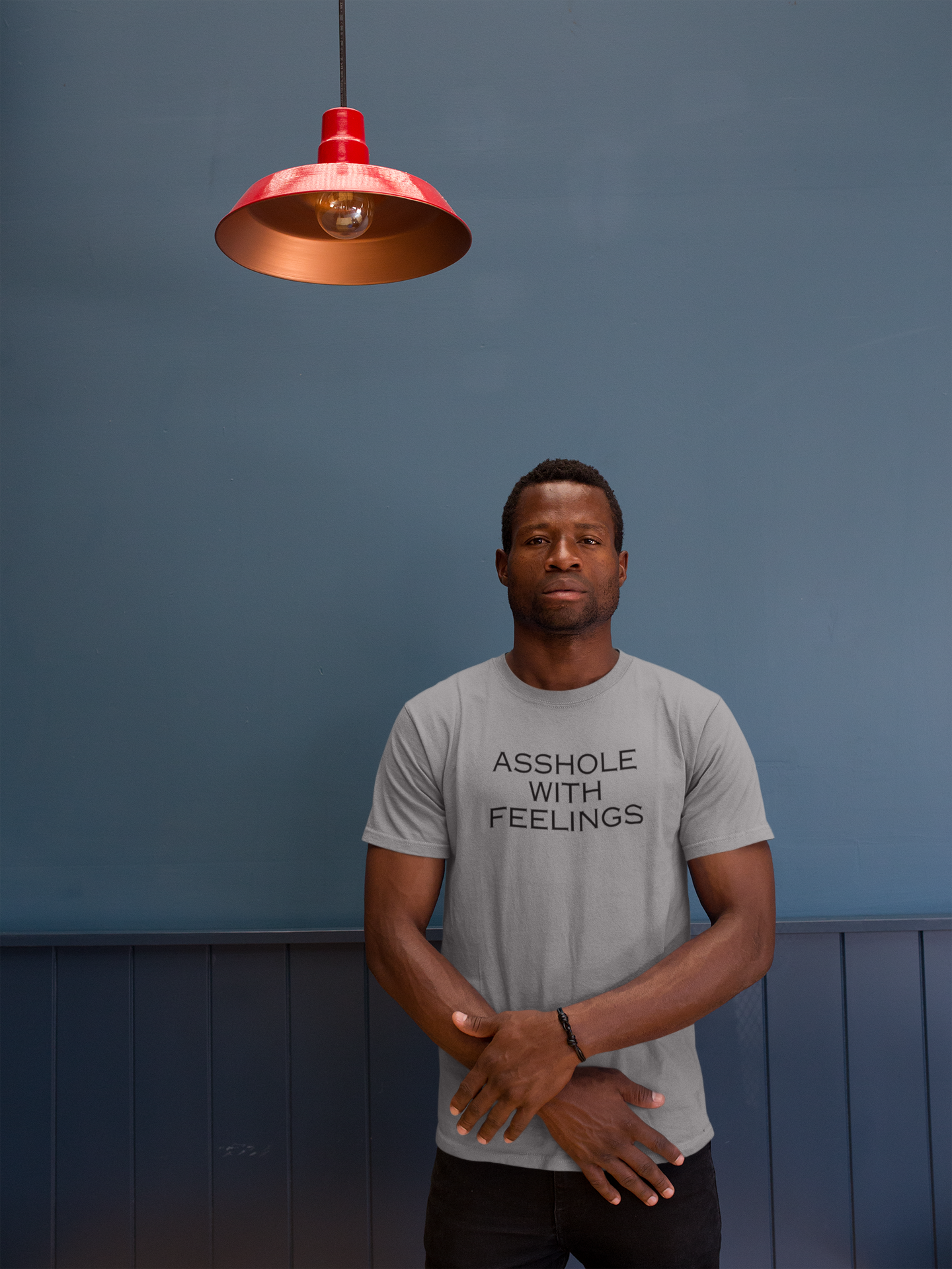 Men's Asshole With Feelings Grey T-Shirt