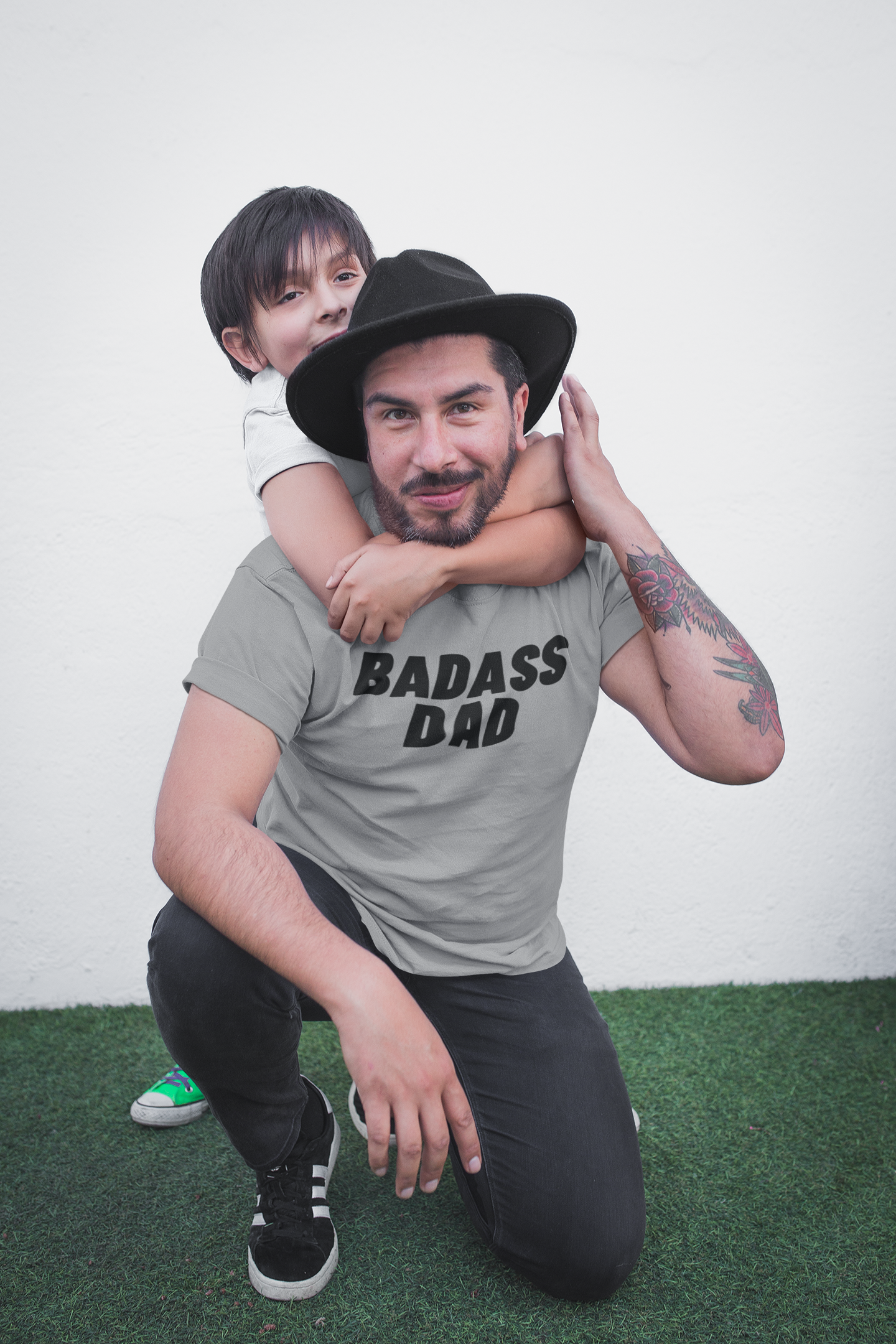 Men's Badass Dad Grey T-Shirt