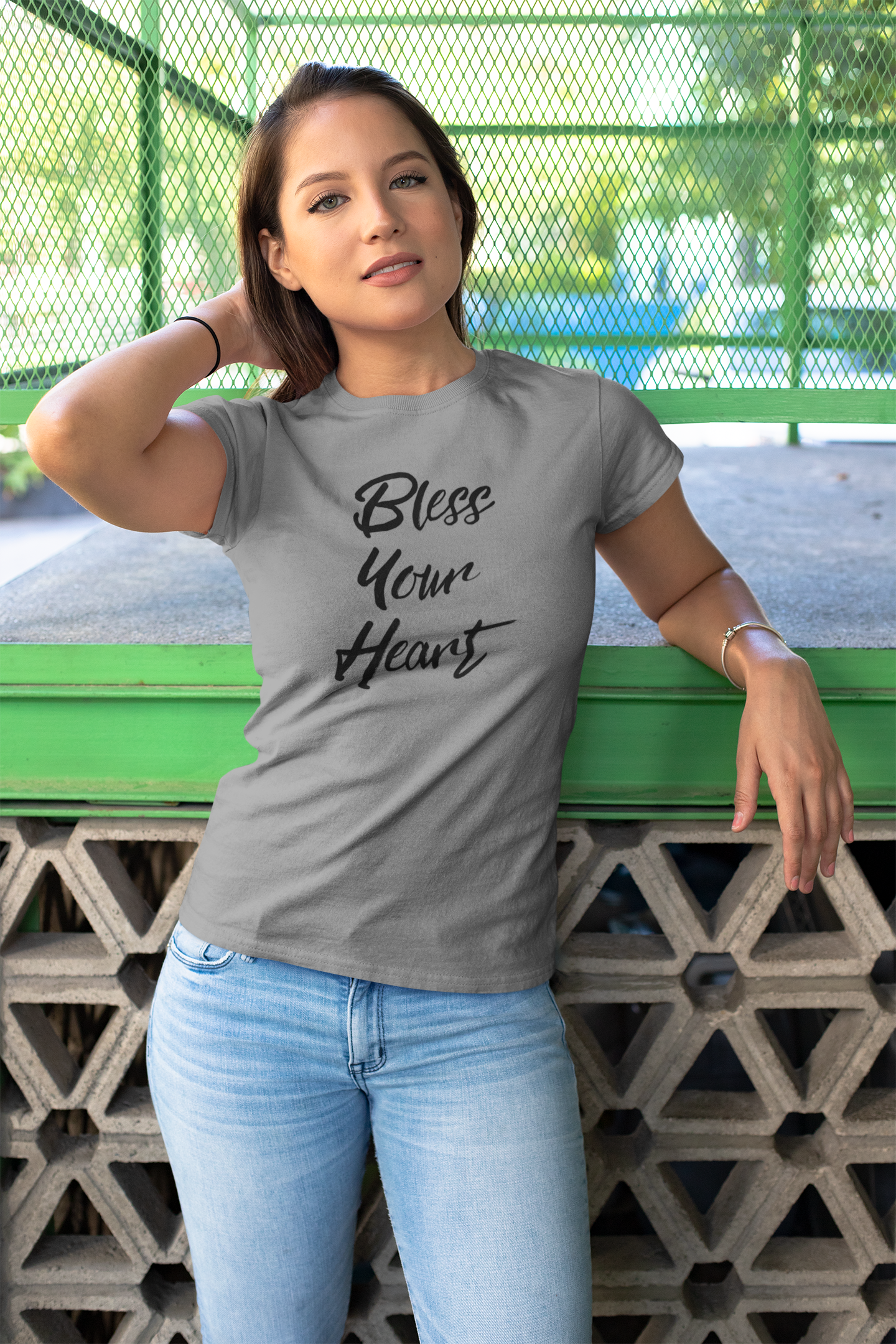 Women's Bless Your Heart Grey T-Shirt