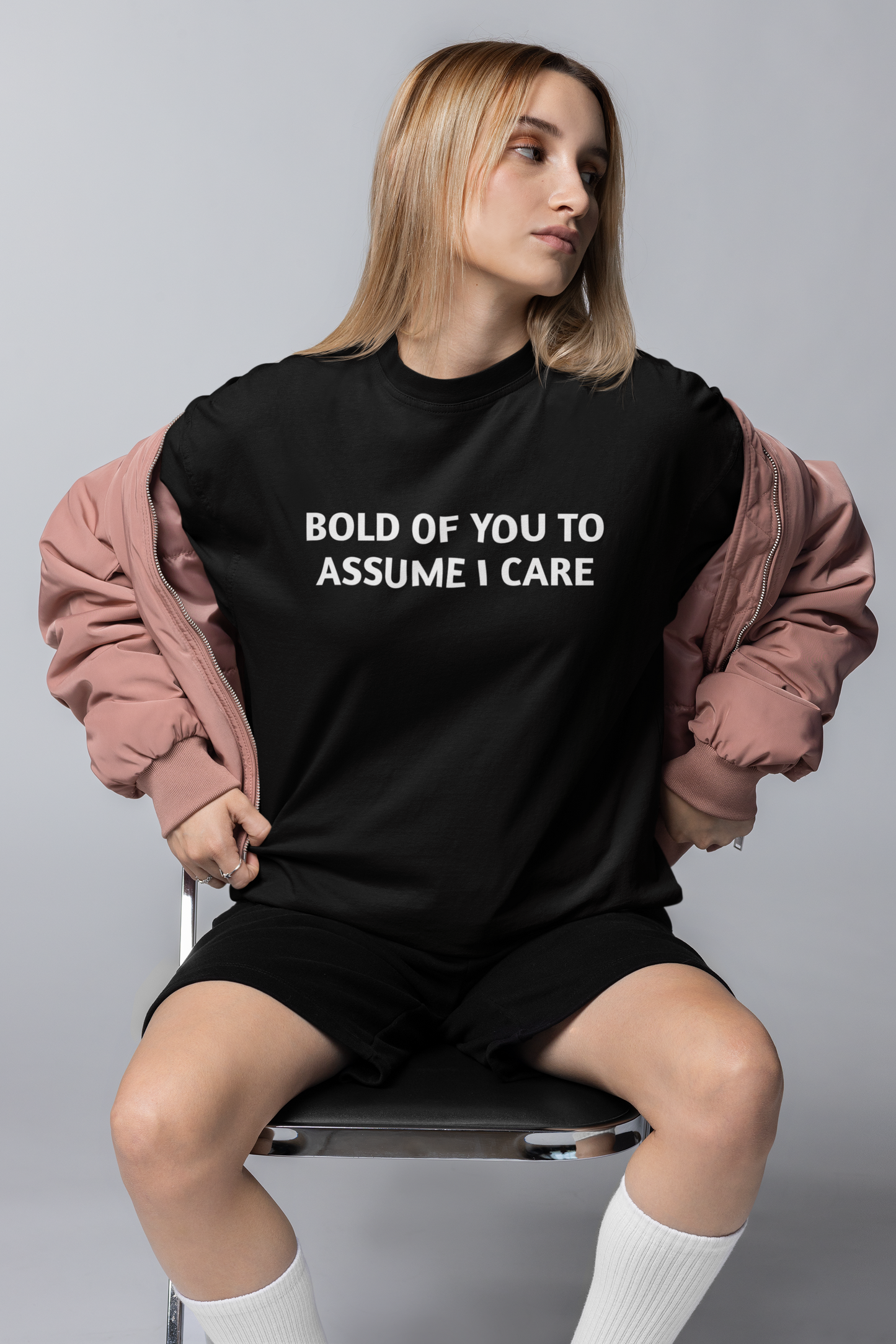 Women's Bold Of You To Assume I Care Black Tee