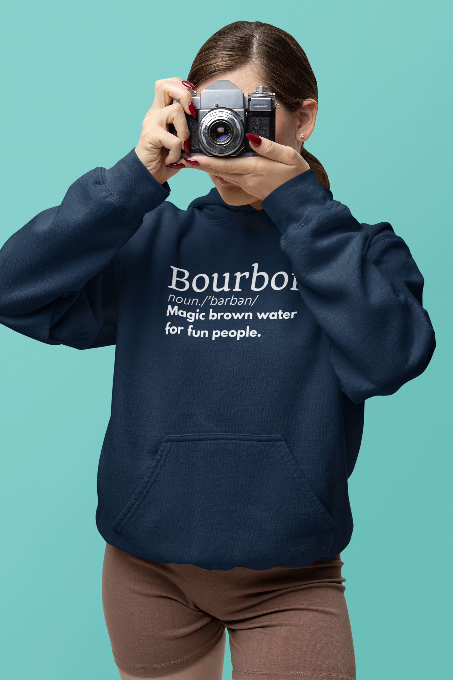 Women's Bourbon Definition Blue Hoodie