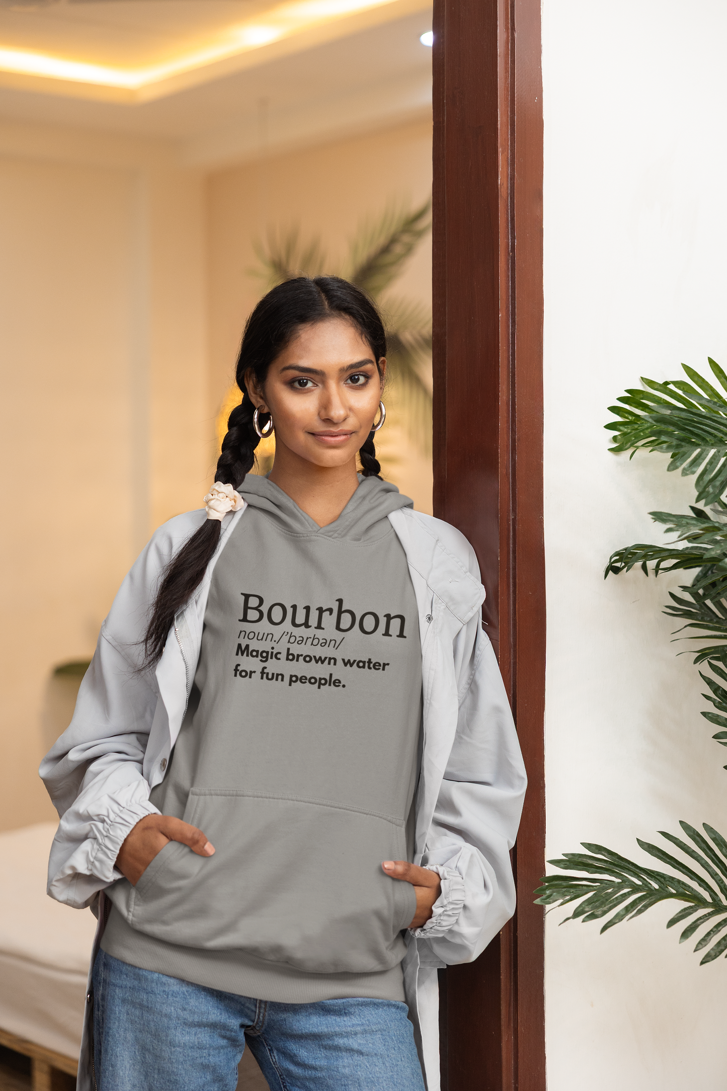 Women's Bourbon Definition Grey Hoodie