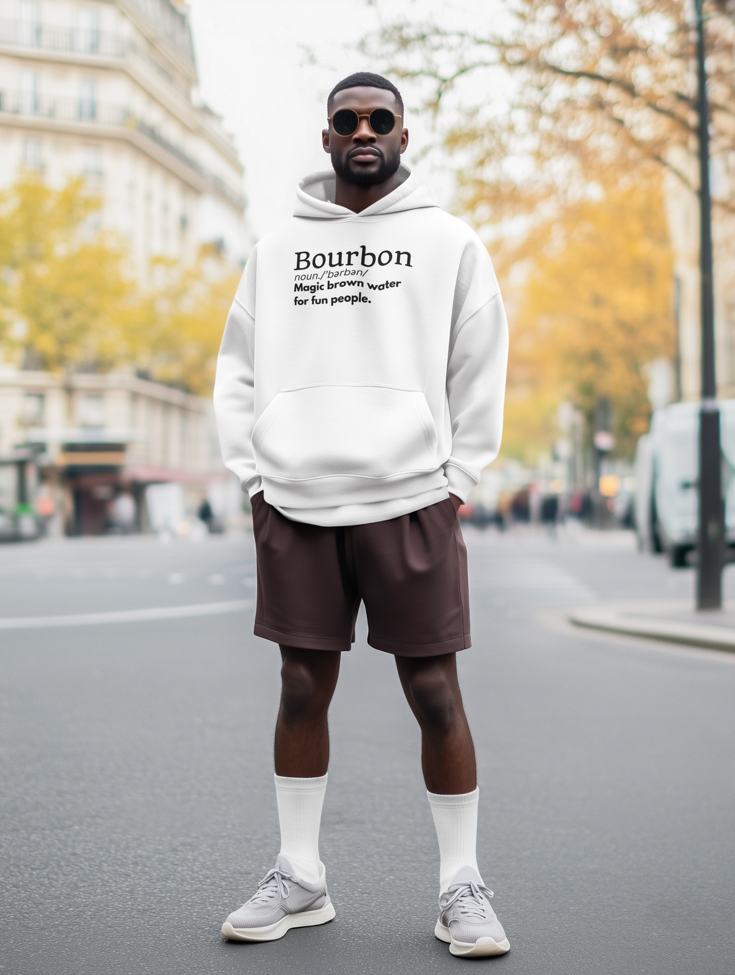 Men's Bourbon Definition White Hoodie