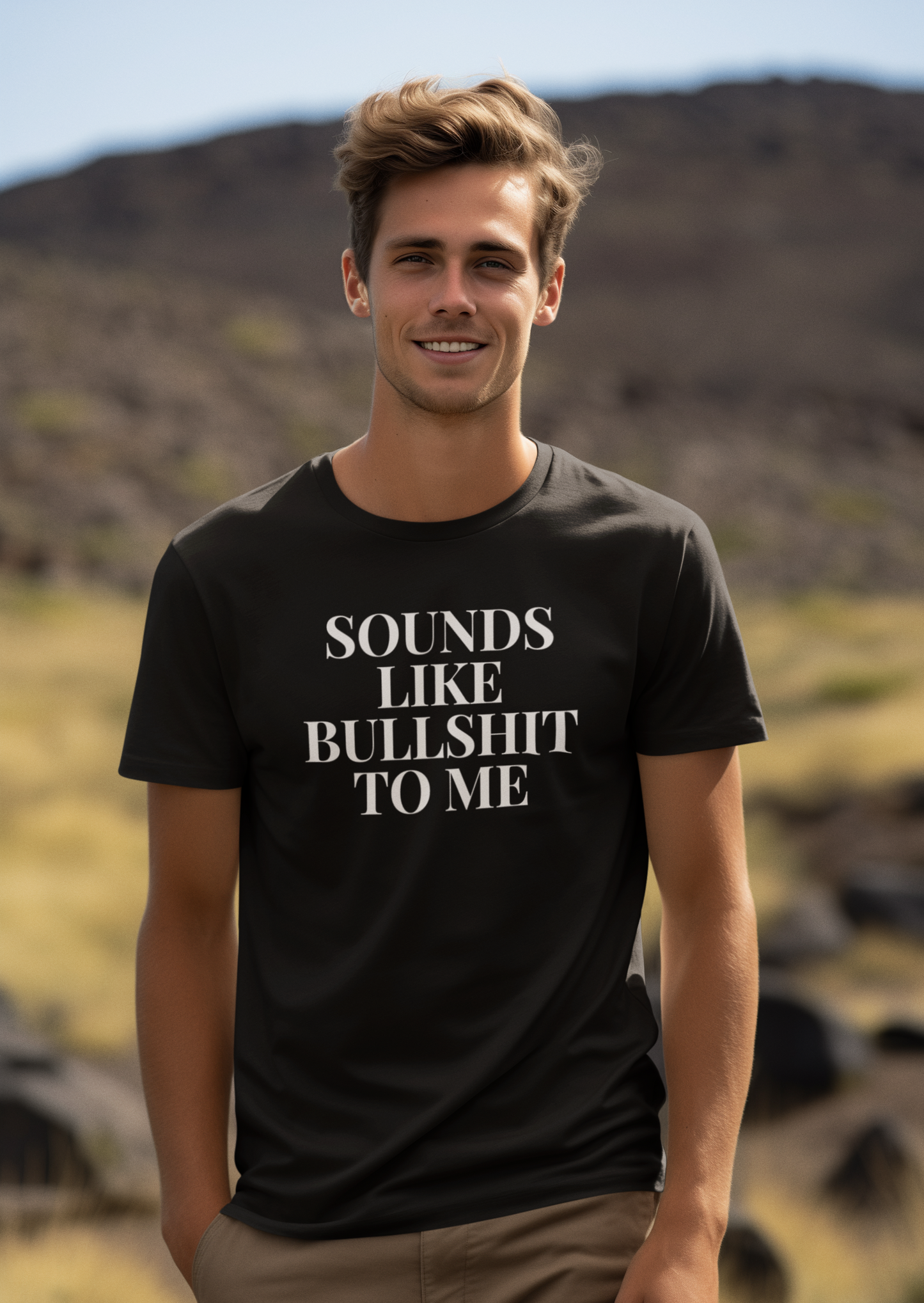 Men's Sounds Like Bullshit To Me Black T-Shirt
