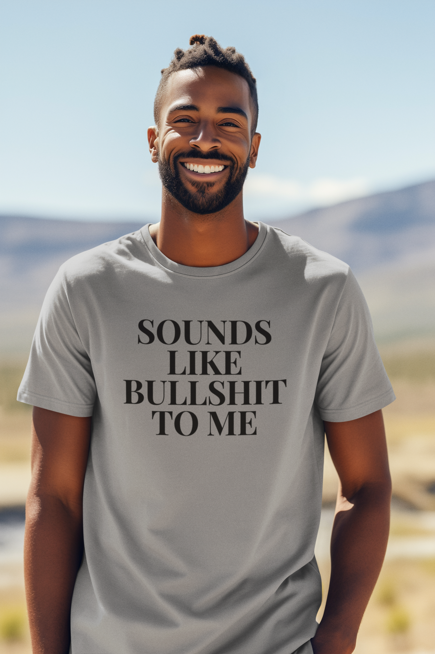 Men's Sounds Like Bullshit To Me Grey T-Shirt