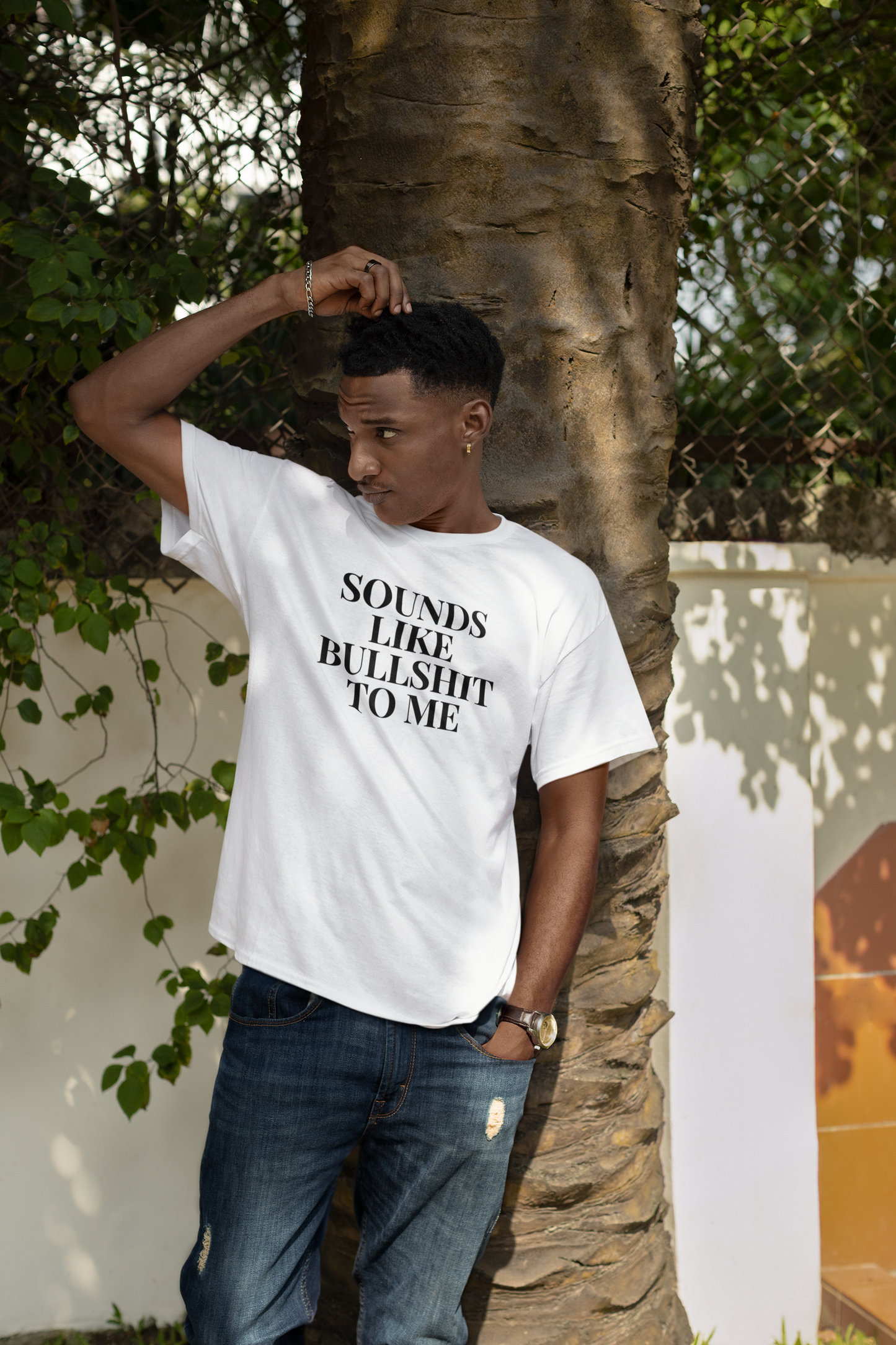 Men's Sounds Like Bullshit To Me White T-Shirt