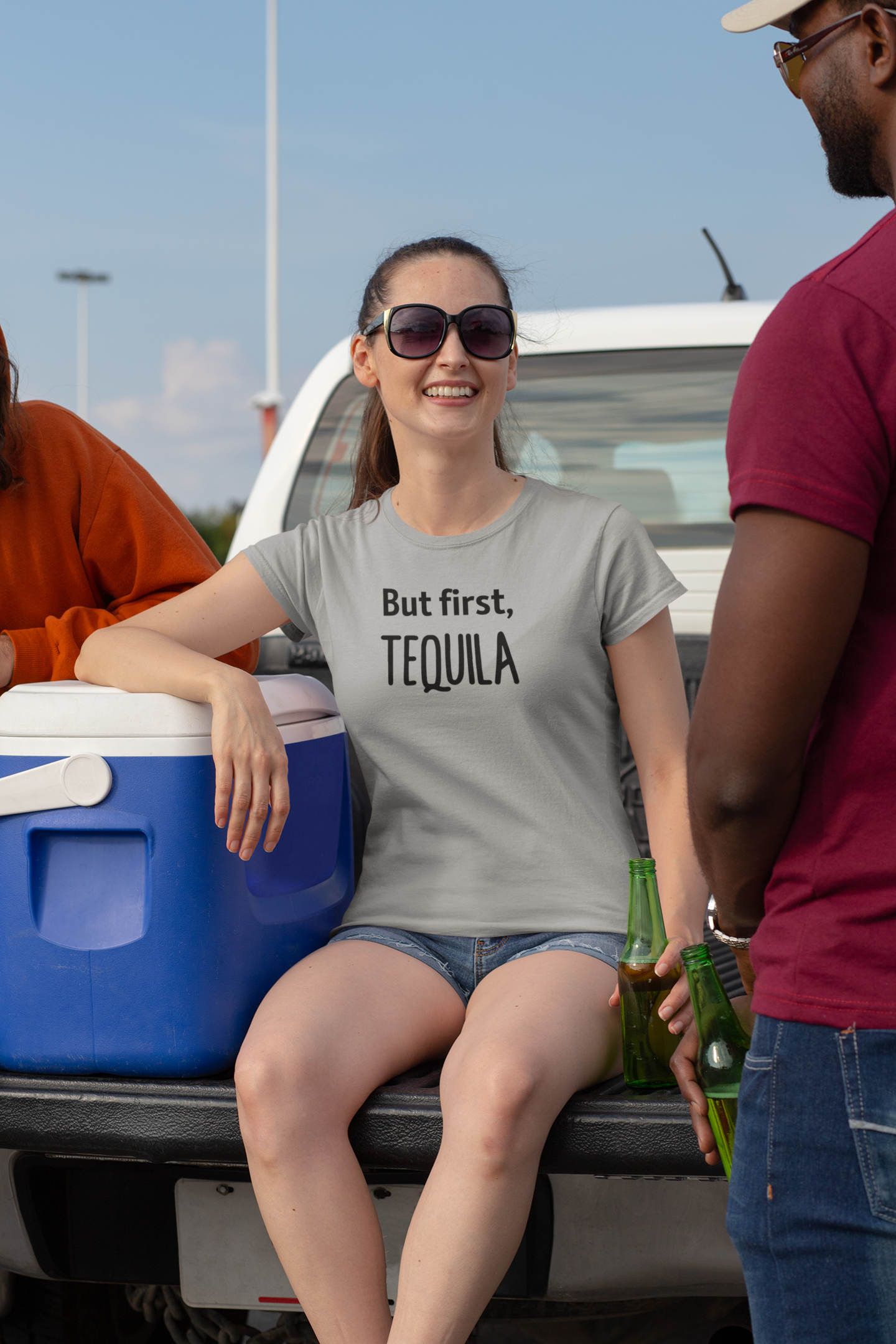 Women's But First, Tequila Grey T-Shirt