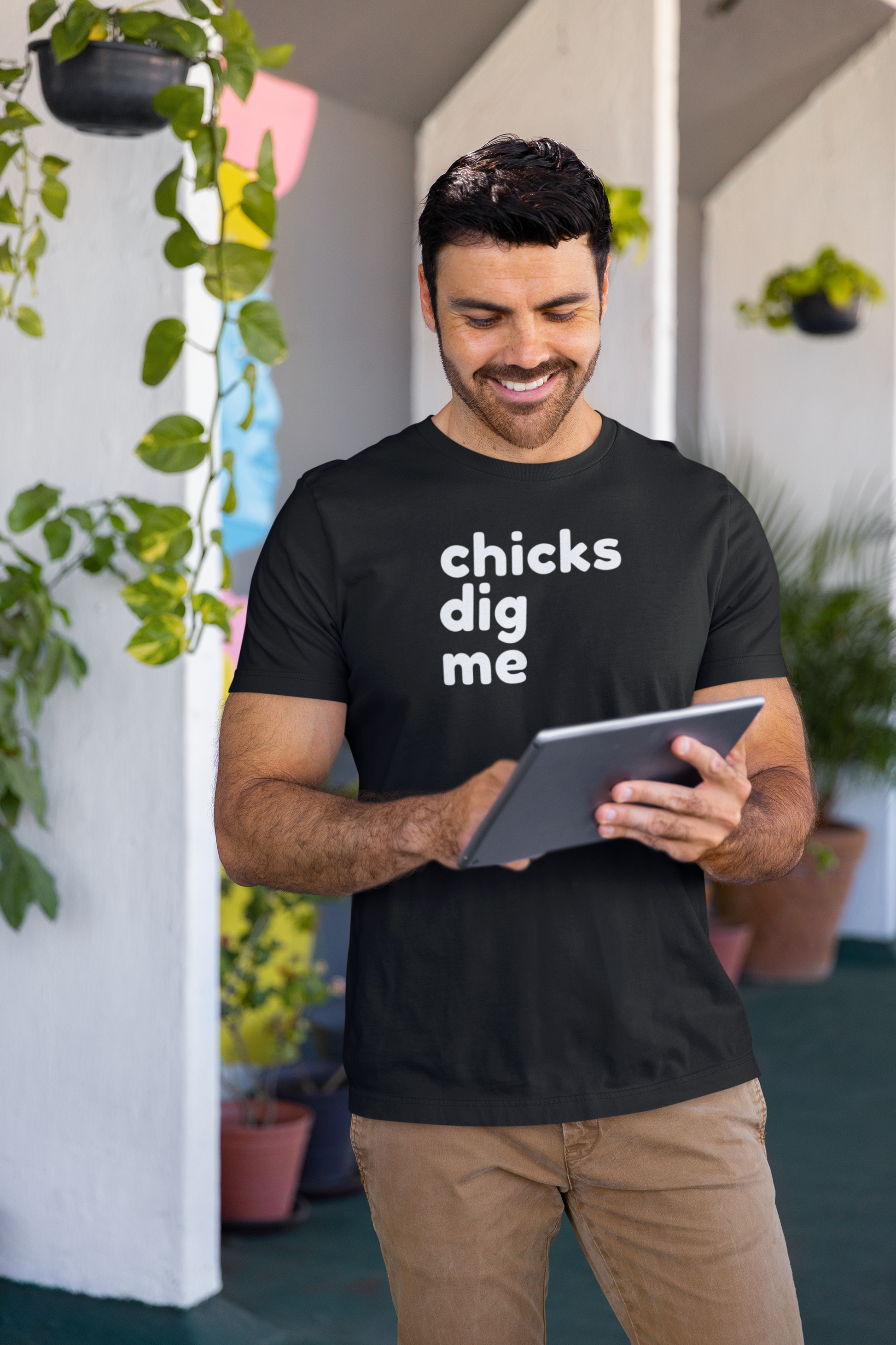 Men's Chicks Dig Me Black T-Shirt