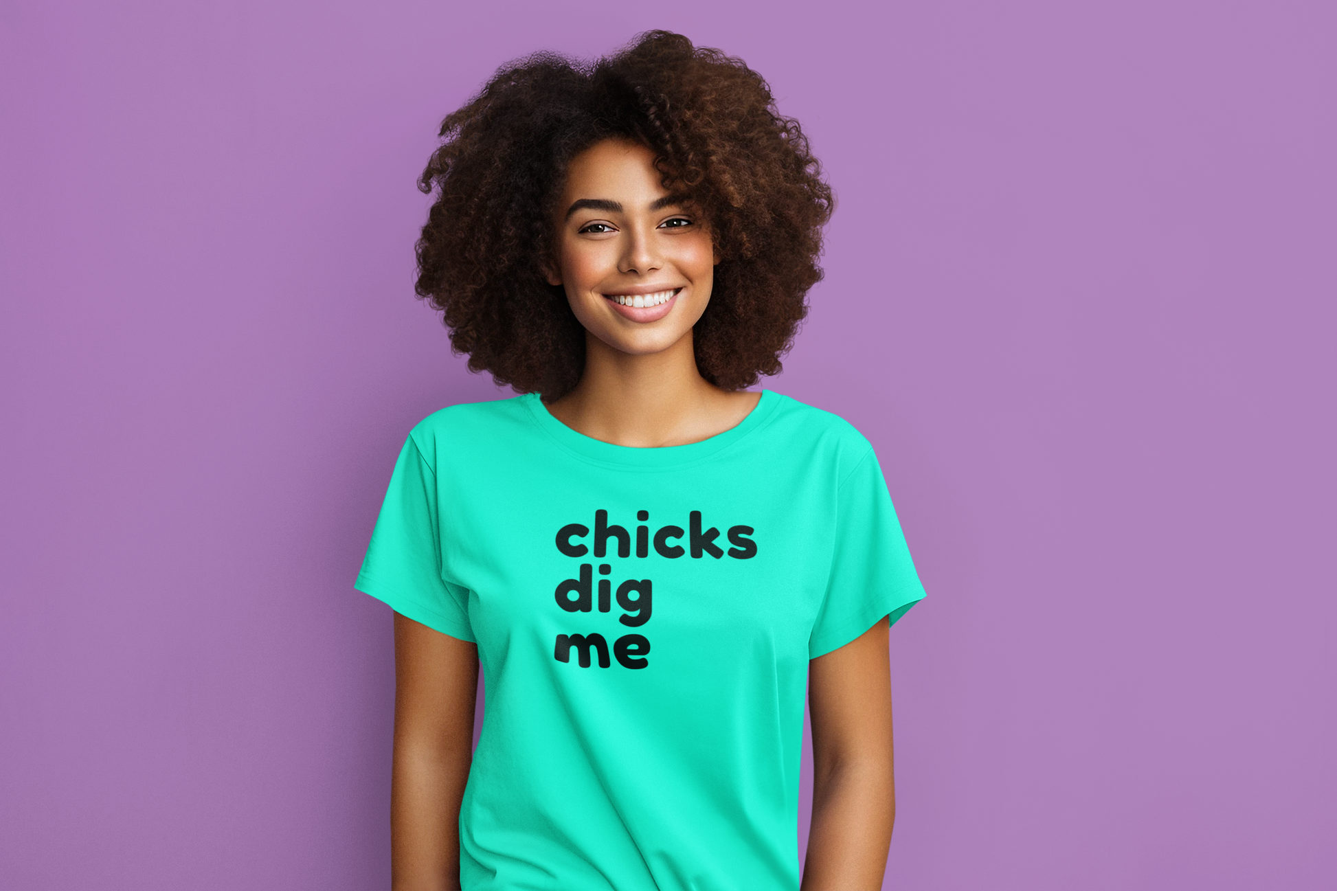 Women's Chicks Dig Me Mint Green T-Shirt