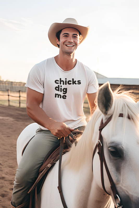 Men's Chicks Dig Me White T-Shirt