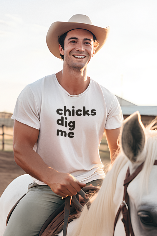 Men's Chicks Dig Me White T-Shirt