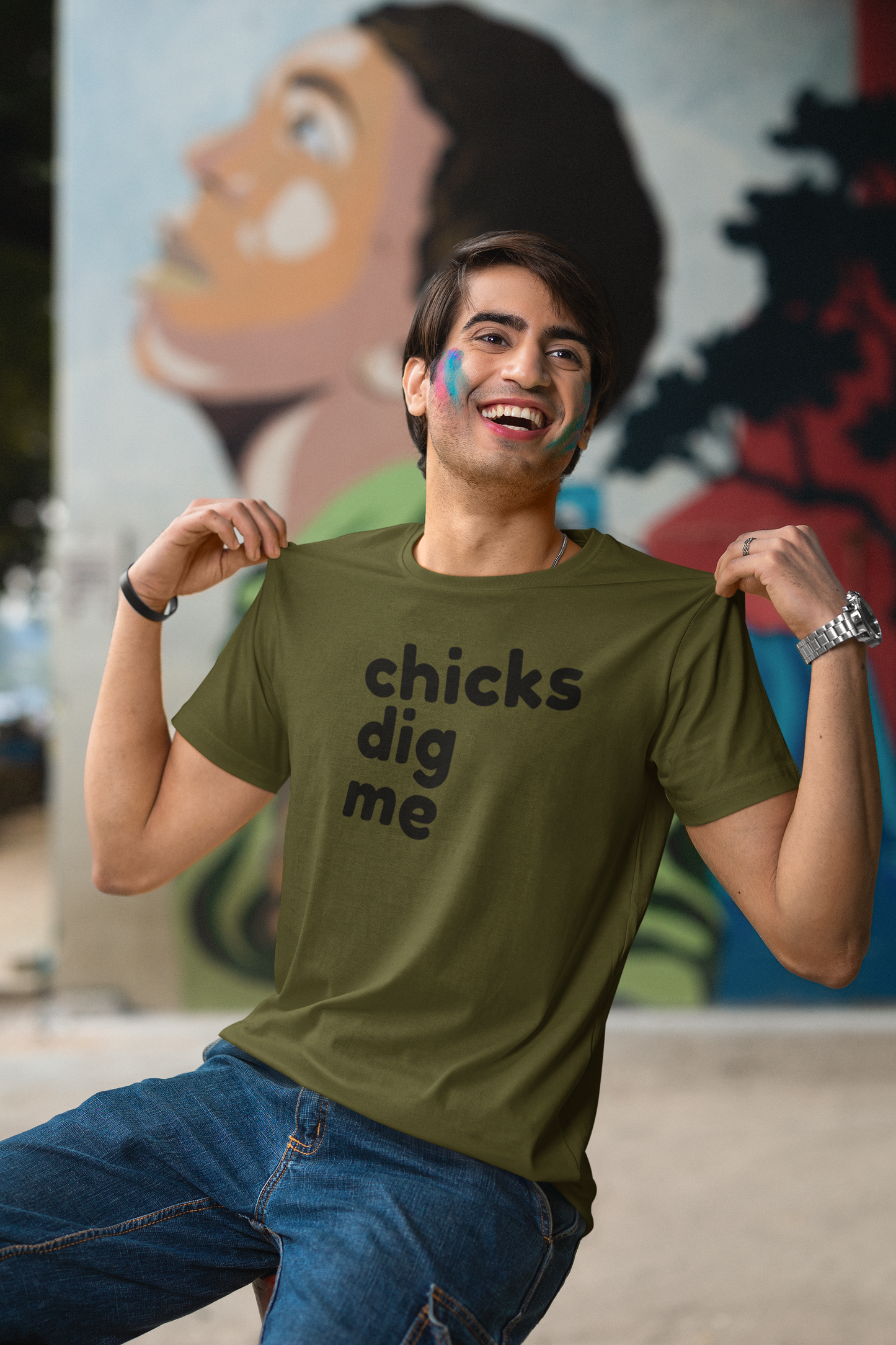 Men's Chicks Dig Me Green T-Shirt