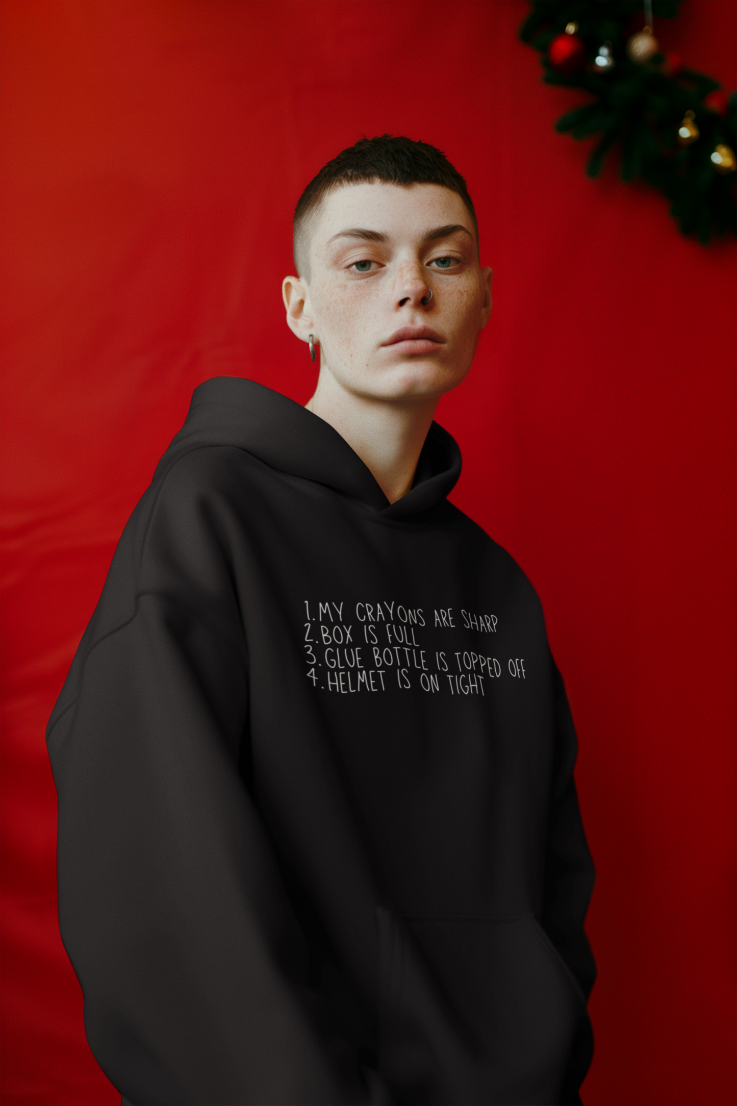 Women's My Crayons Are Sharp Black Hoodie