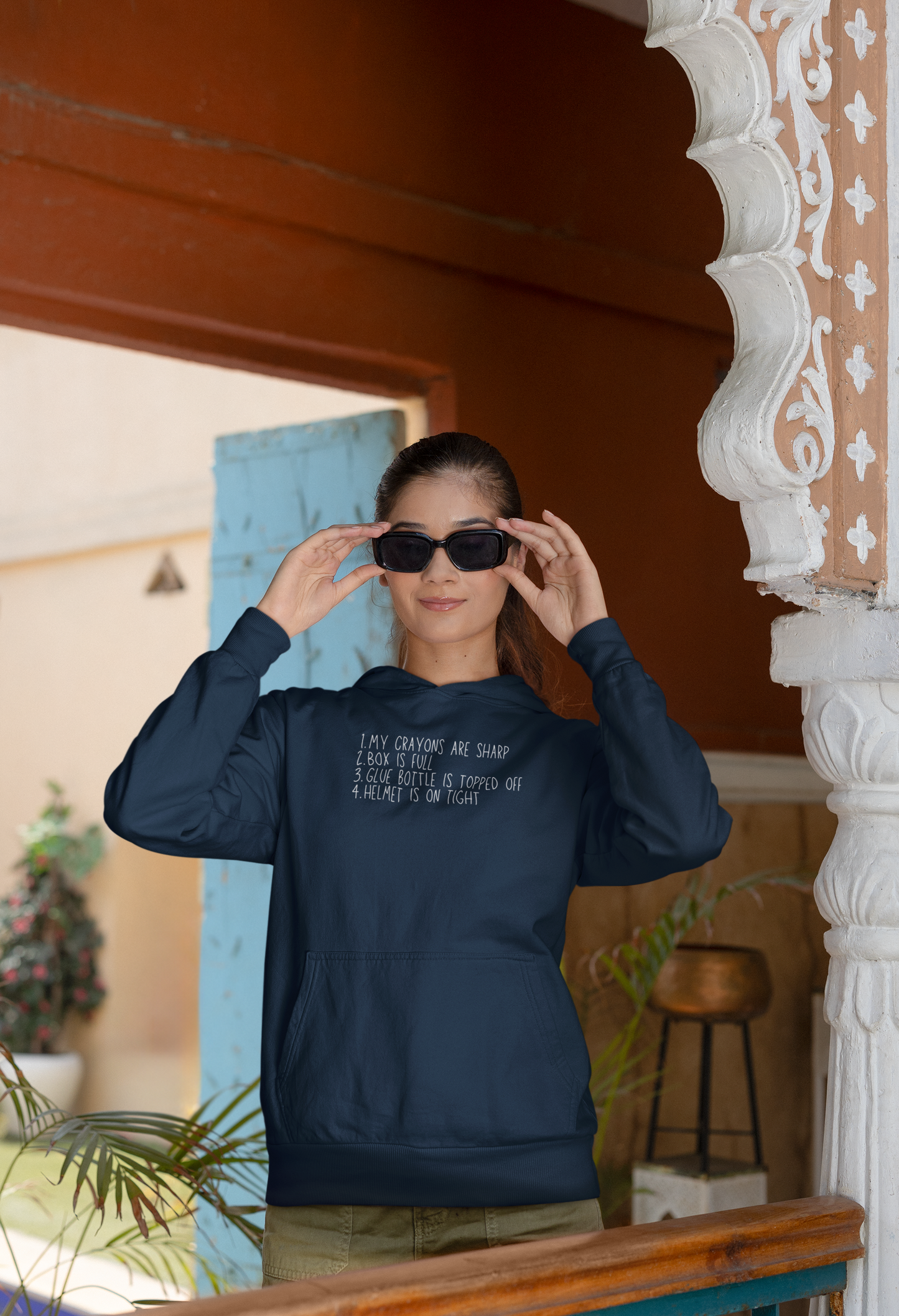 Women's My Crayons Are Sharp Blue Hoodie