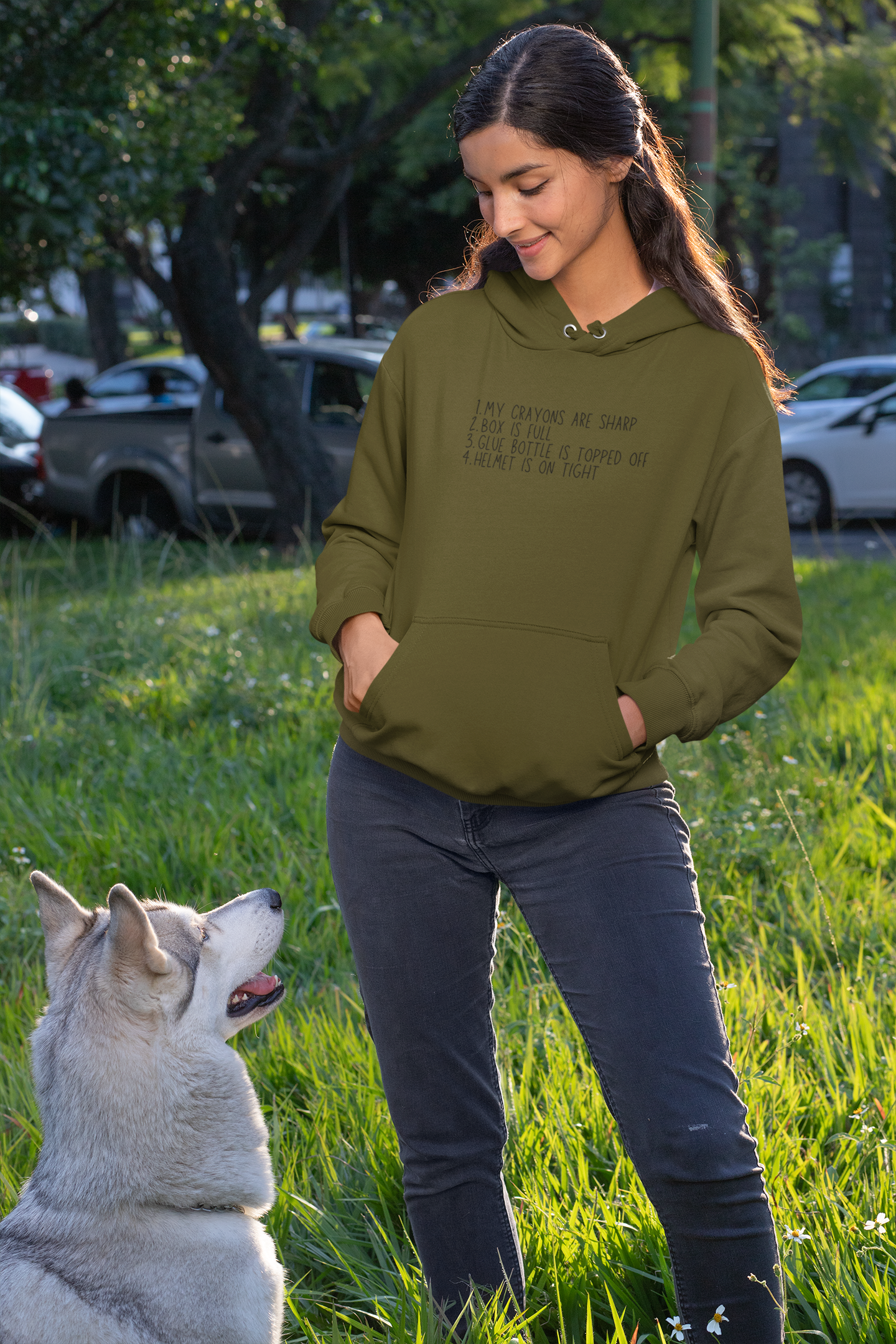 Women's My Crayons Are Sharp Green Hoodie