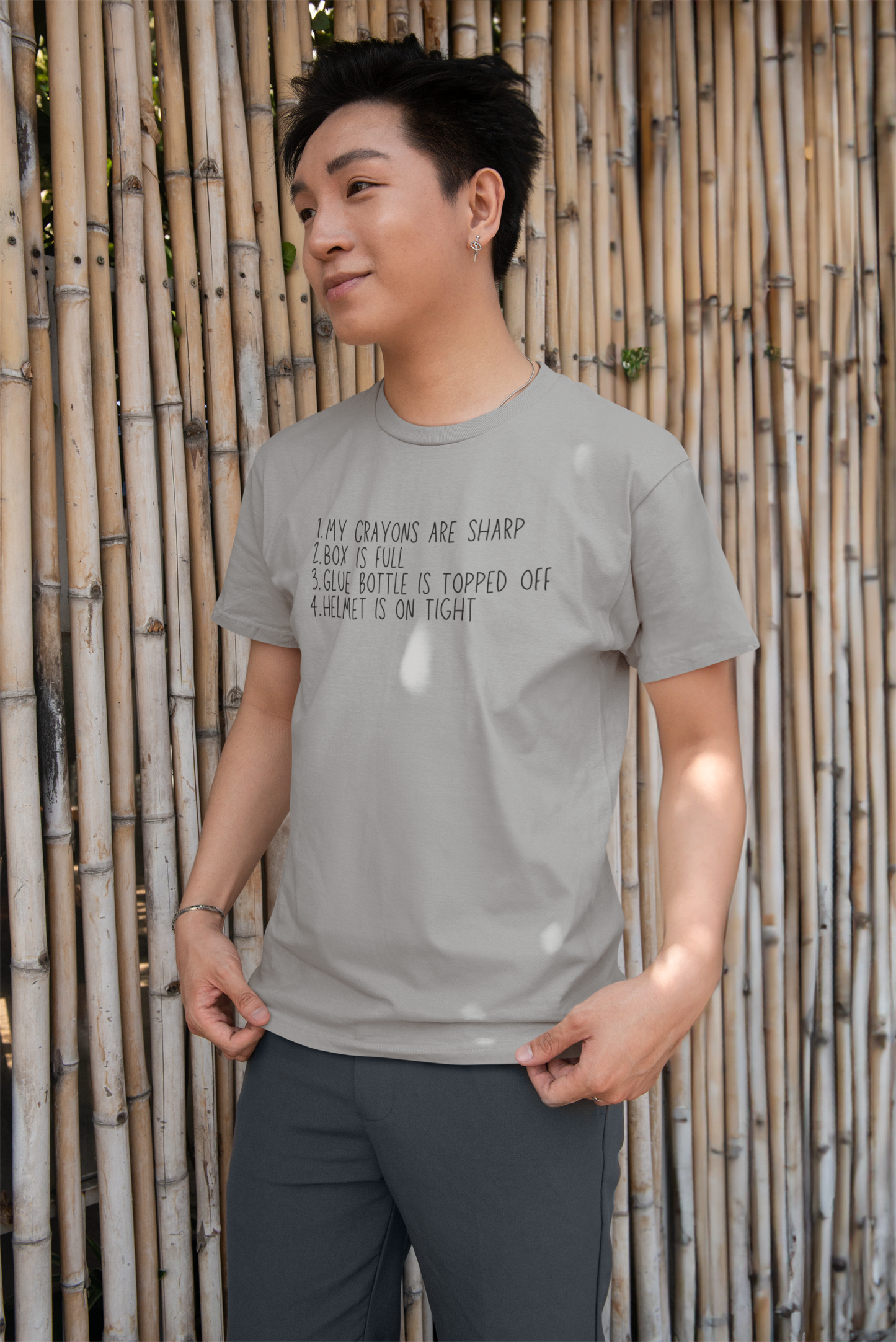 Men's My Crayons Are Sharp Grey T-Shirt