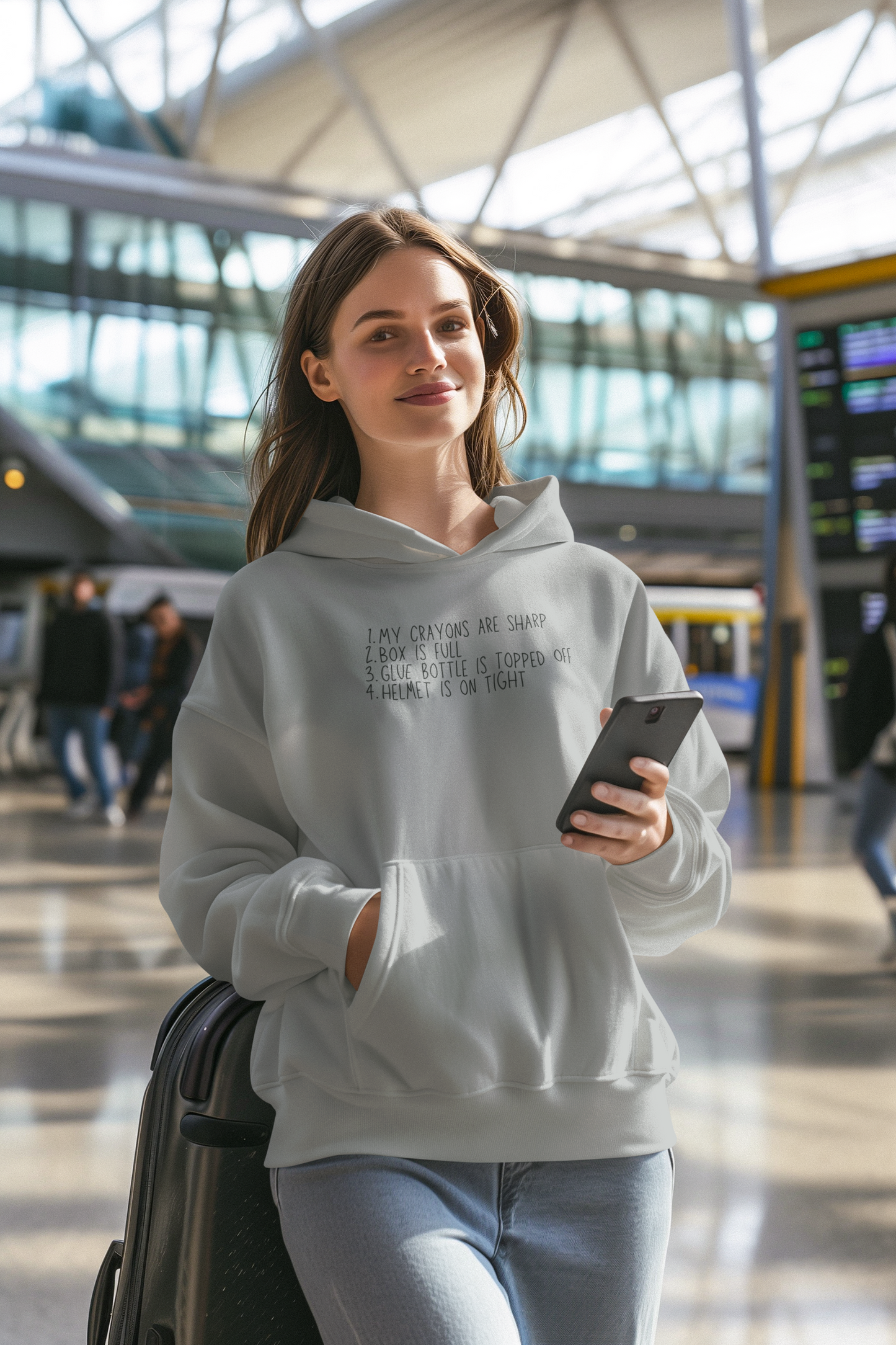 Women's My Crayons Are Sharp Grey Hoodie