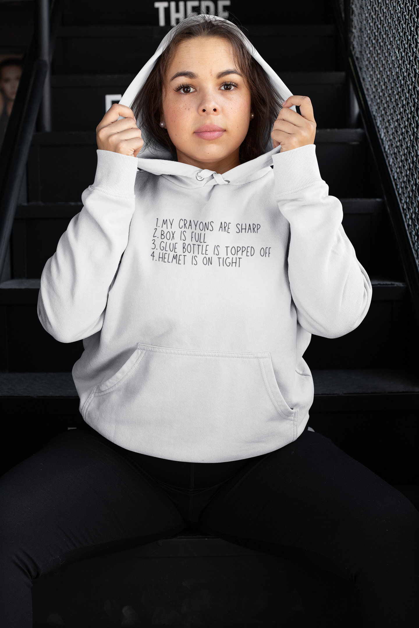 Women's My Crayons Are Sharp White Hoodie