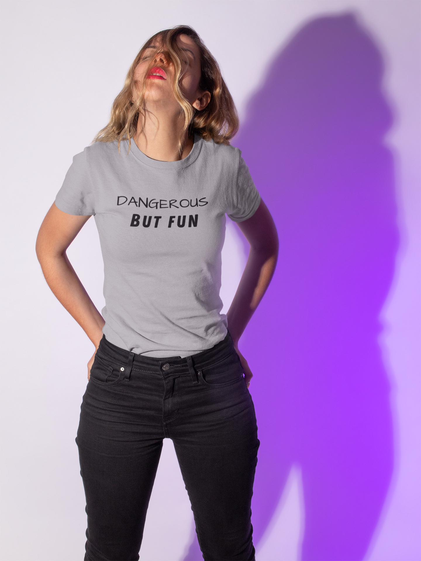 Women's Dangerous But Fun Grey T-Shirt
