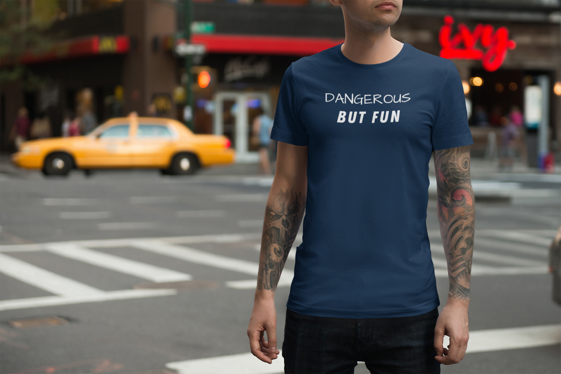 Men's Dangerous But Fun Blue T-Shirt