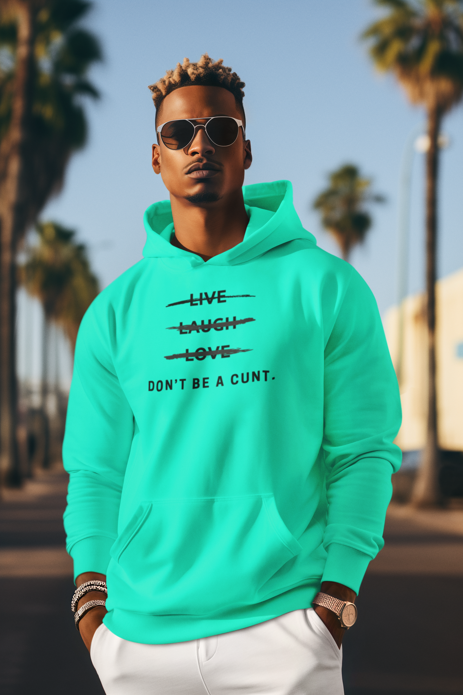 Men's Don't Be A Cunt Mint Green Hoodie