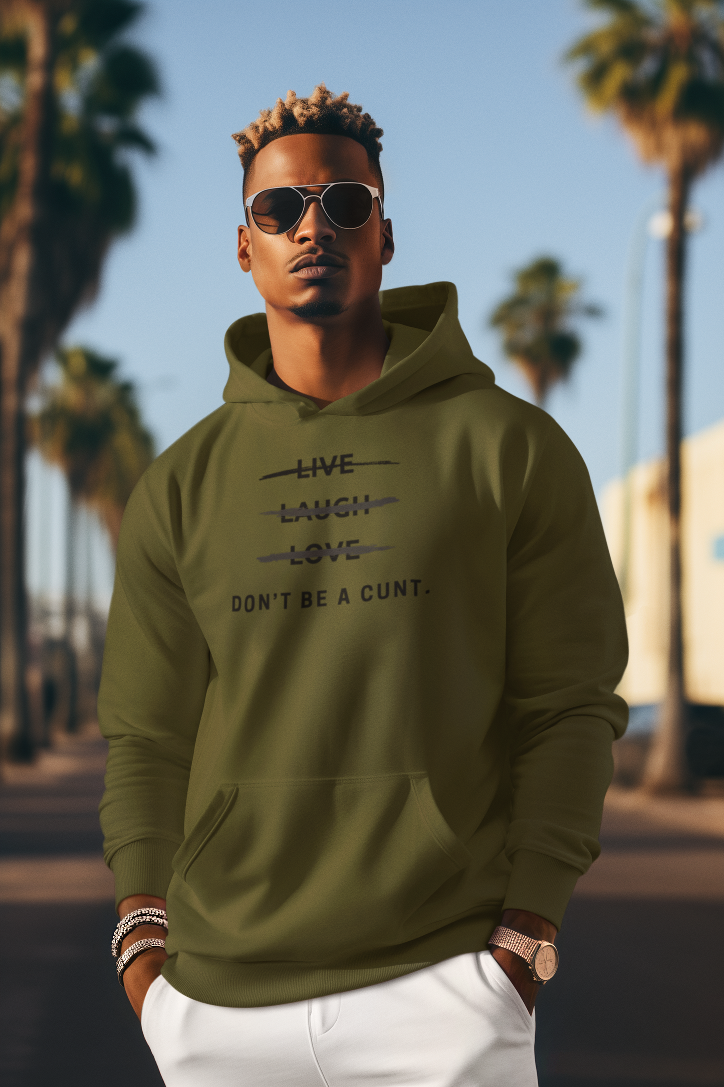 Men's Don't Be A Cunt Green Hoodie