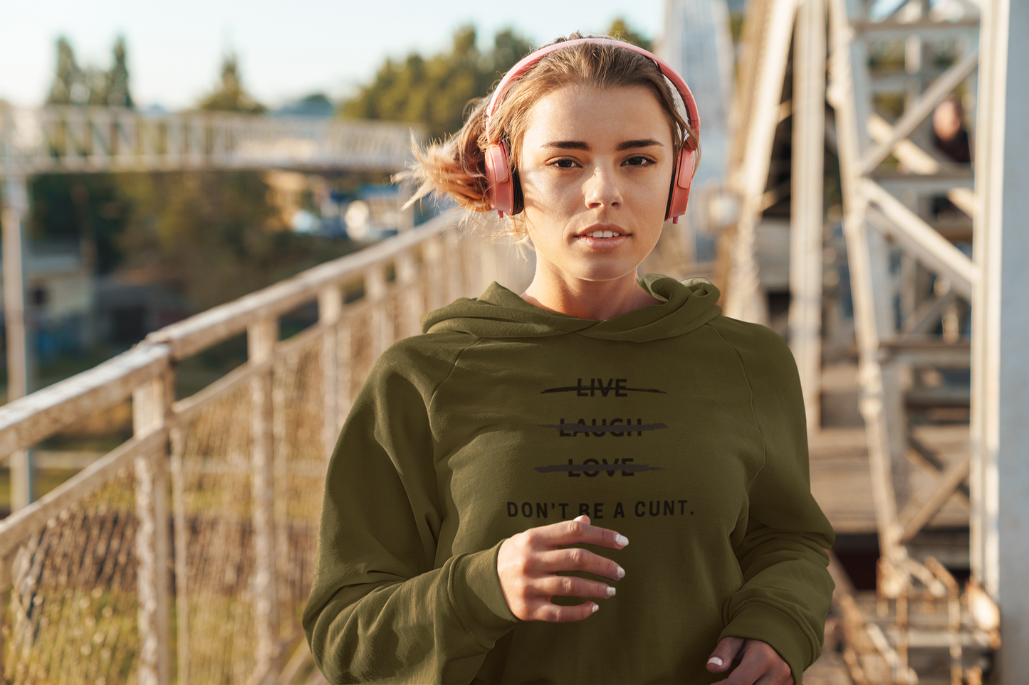Women's Don't Be A Cunt Green Hoodie