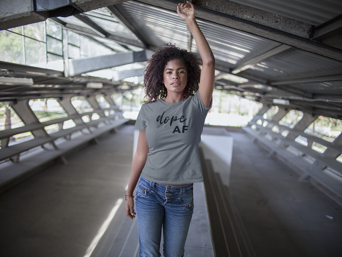 Women's Dope AF Grey T-Shirt