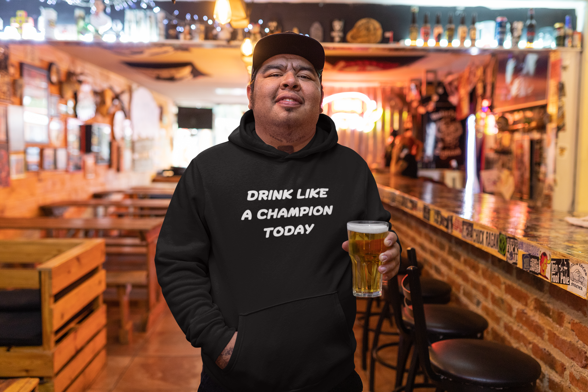 Men's Drink Like A Champion Today Black Hoodie