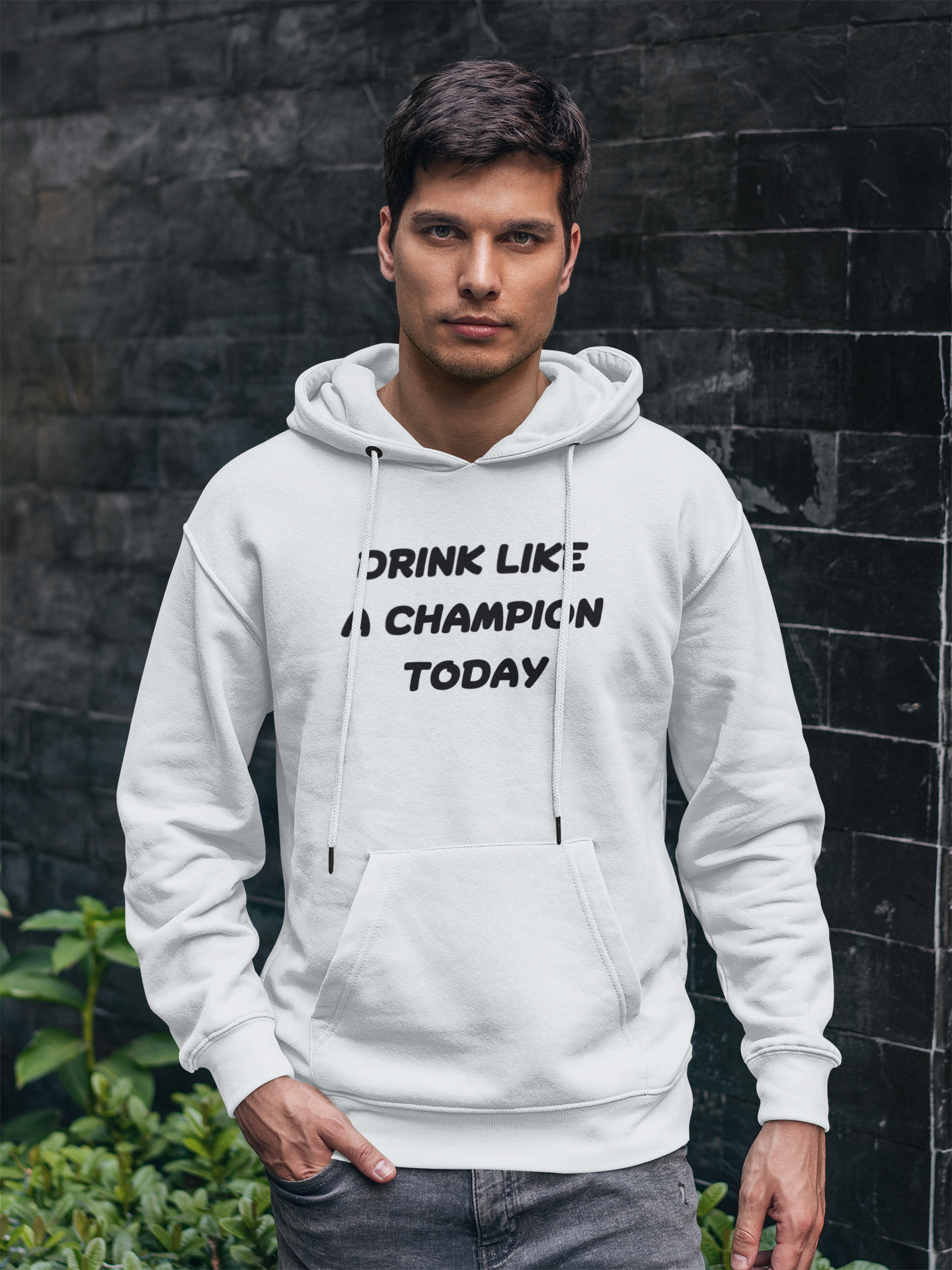 Men's Drink Like A Champion Today White Hoodie