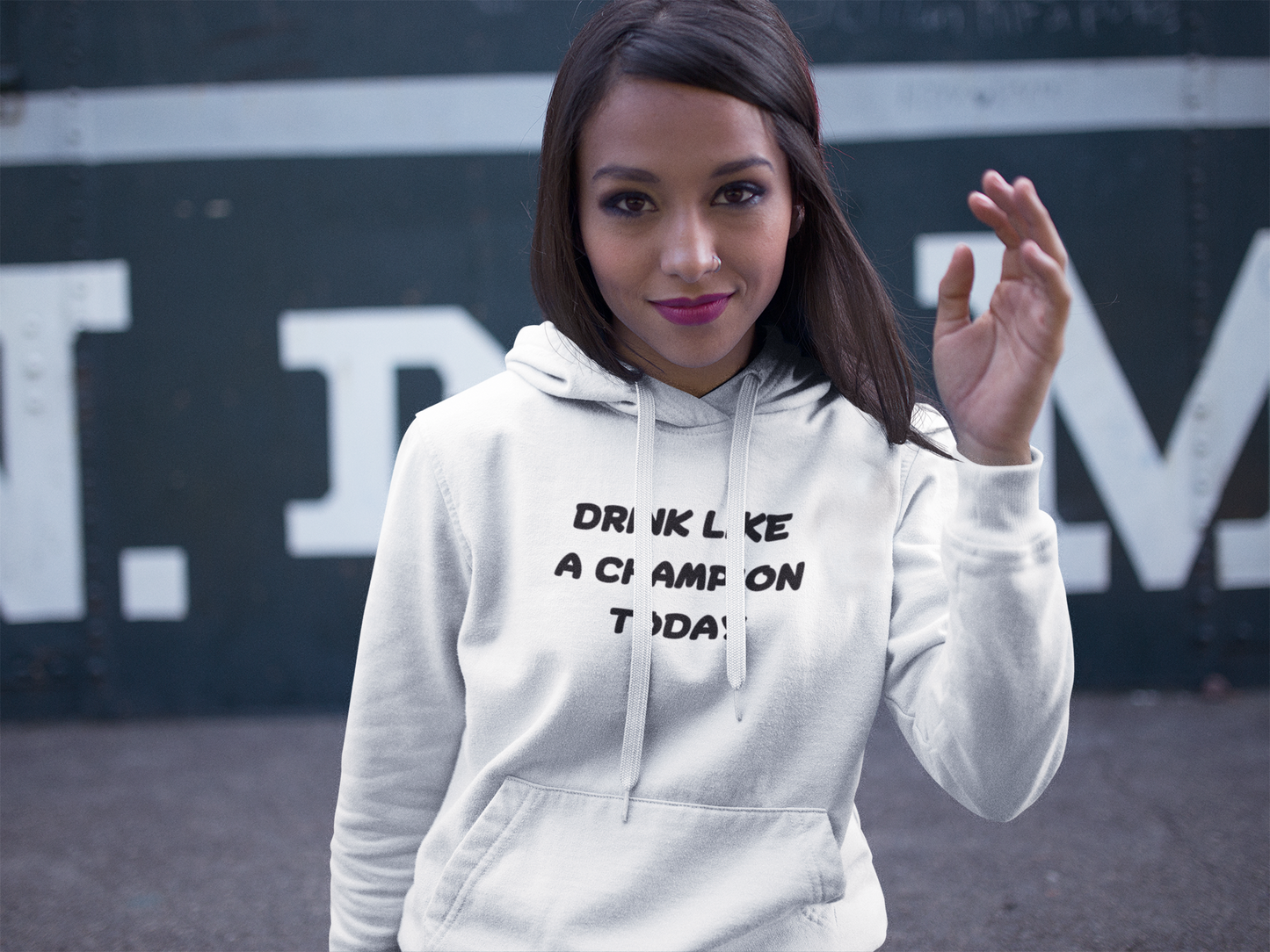 Women's Drink Like A Champion Today White Hoodie