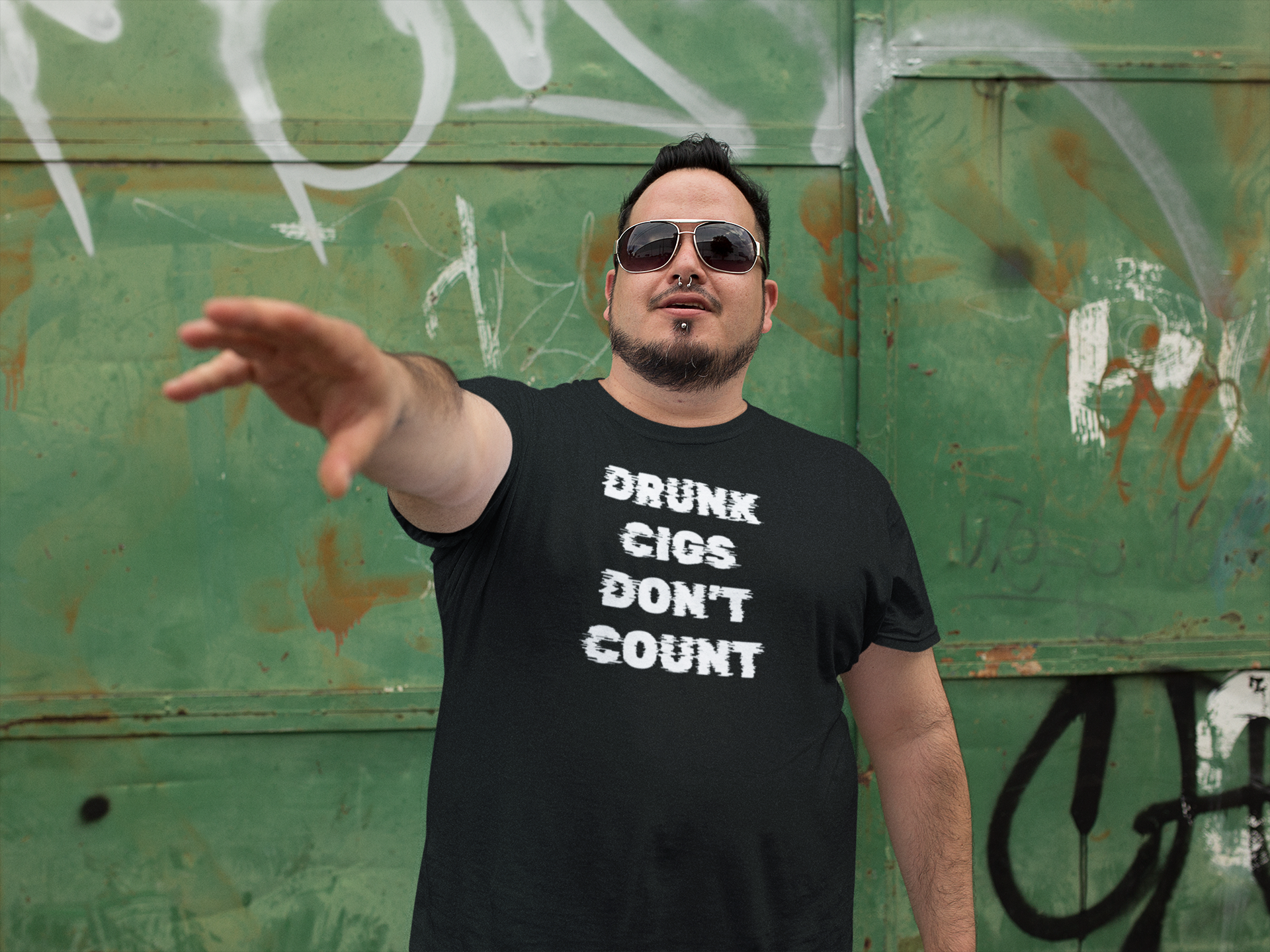 Men's Drunk Cigs Don't Count Black T-Shirt