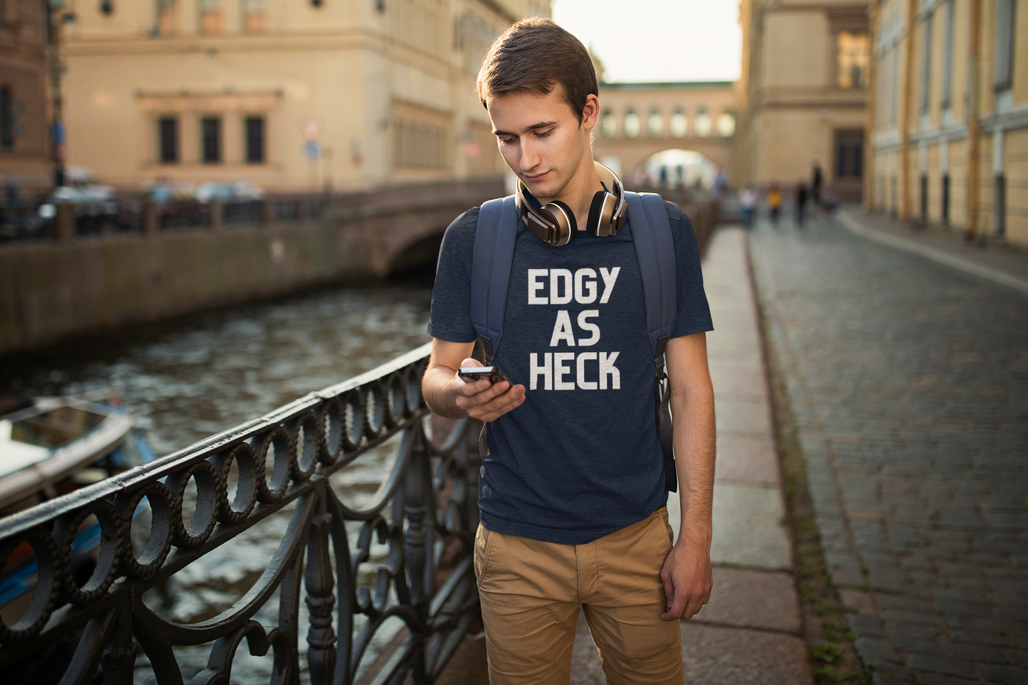 Men's Edgy As Heck Blue T-Shirt