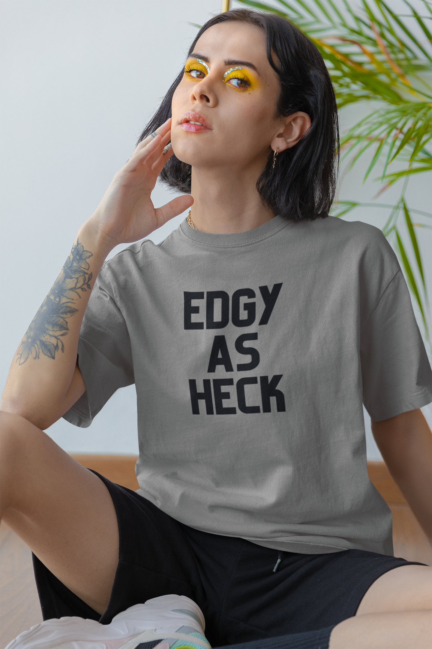 Women's Edgy As Heck Grey T-Shirt
