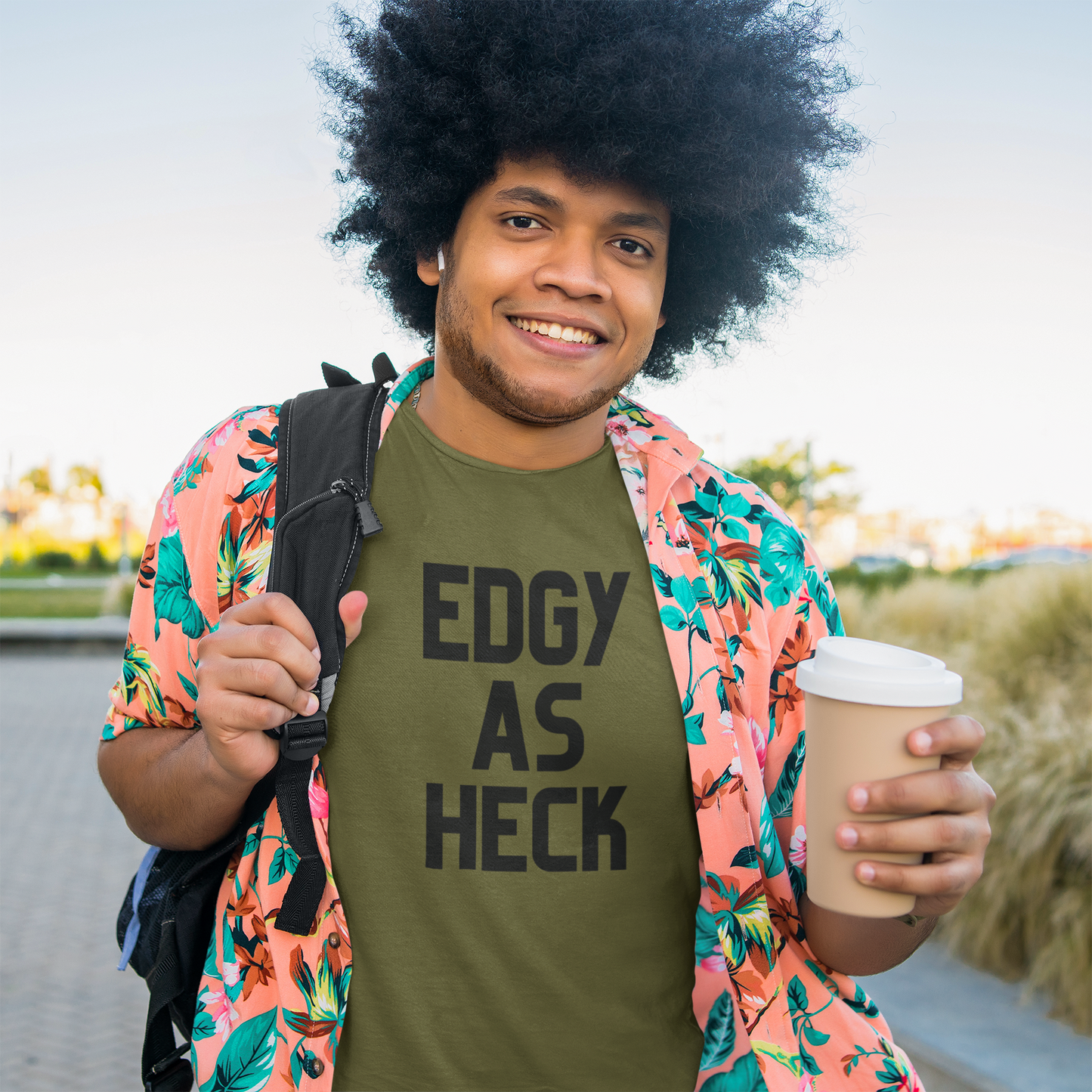 Men's Edgy As Heck Green T-Shirt