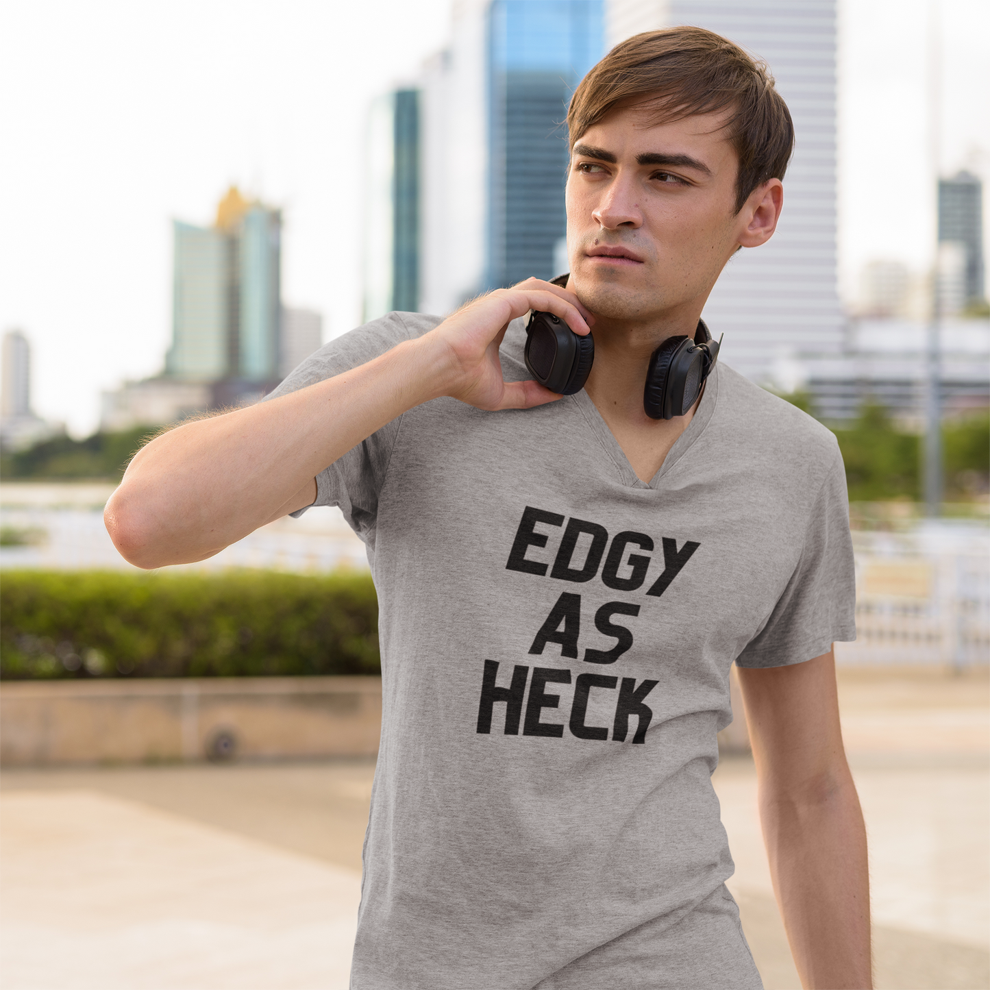 Men's Edgy As Heck Grey T-Shirt