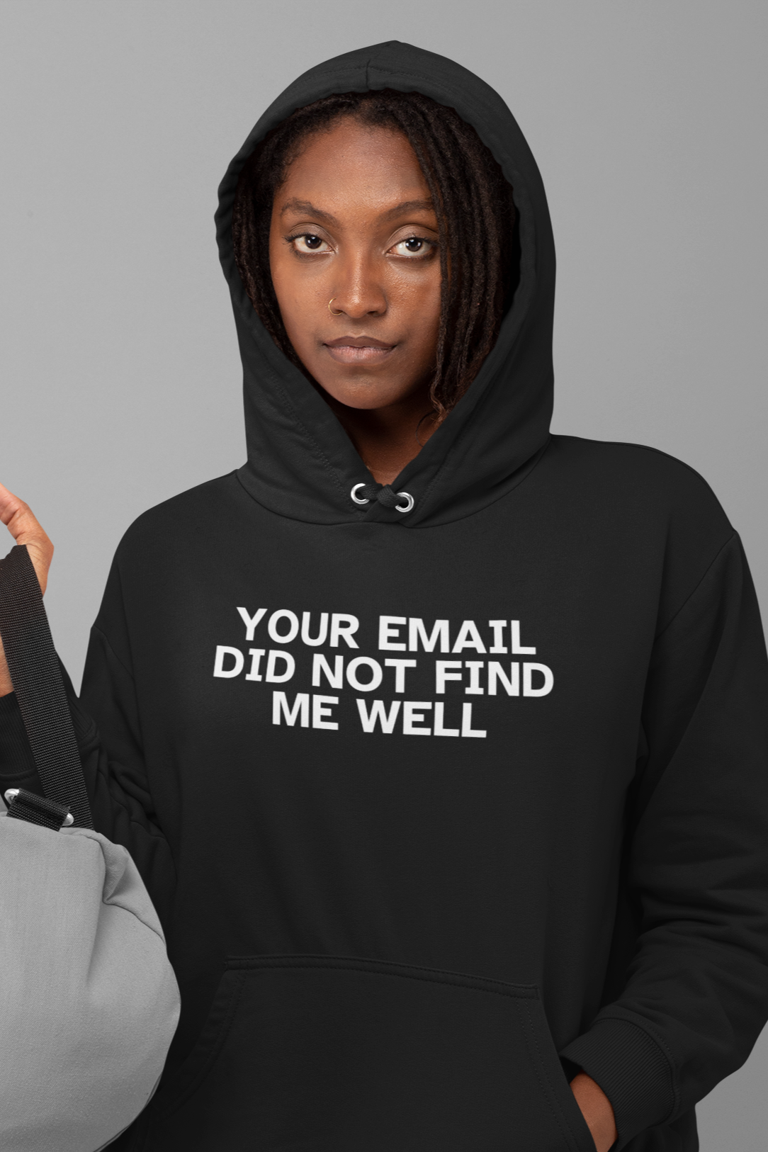 Women's Your Email Did Not Find Me Well Black Hoodie