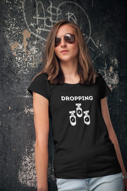 Women's Dropping F Bombs Black T-Shirt
