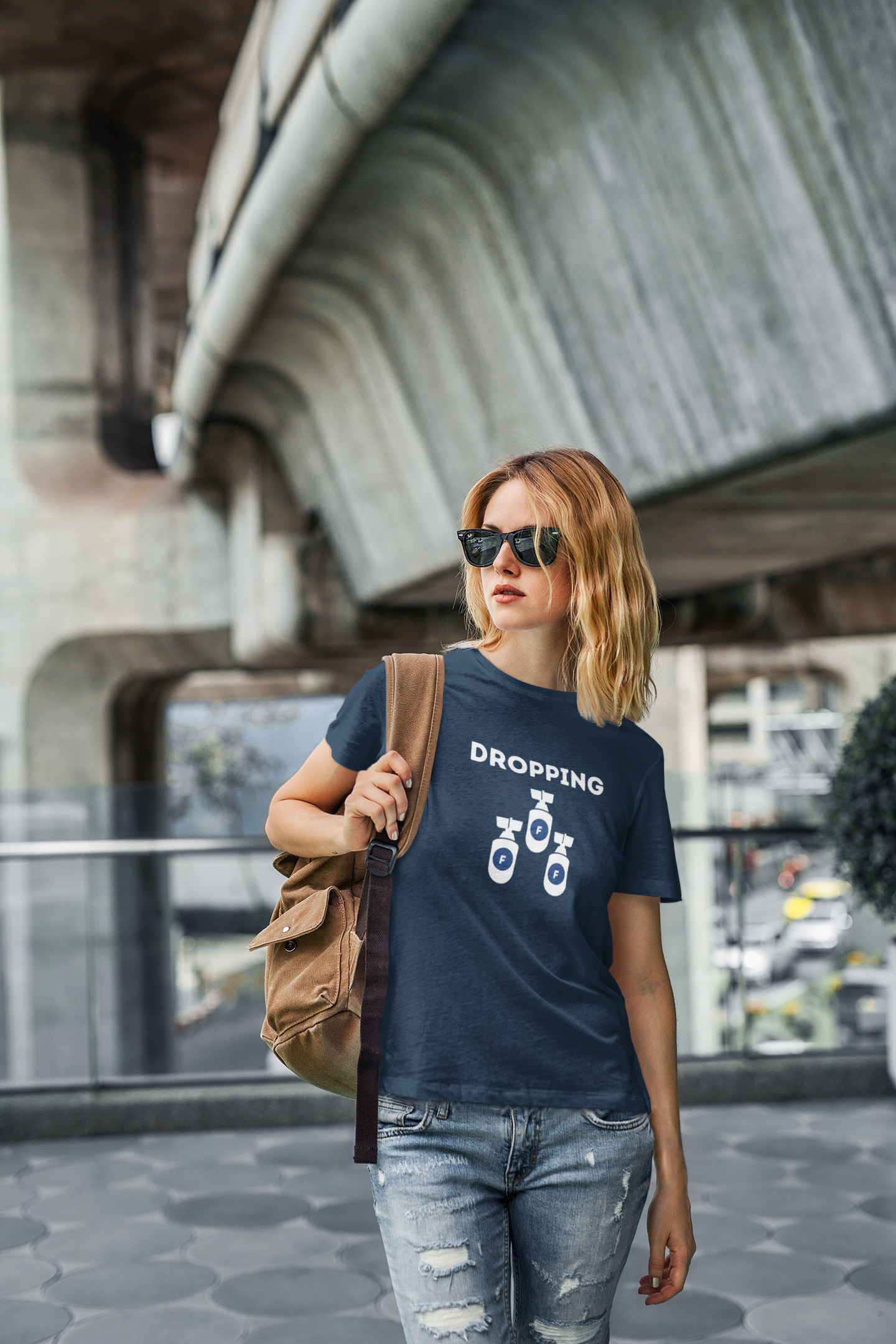 Women's Dropping F Bombs Blue T-Shirt