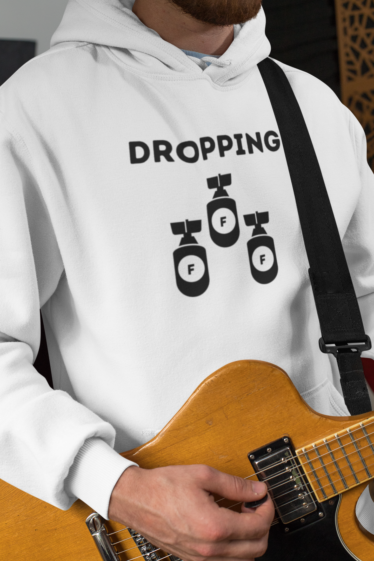 Men's Dropping F Bombs White Hoodie