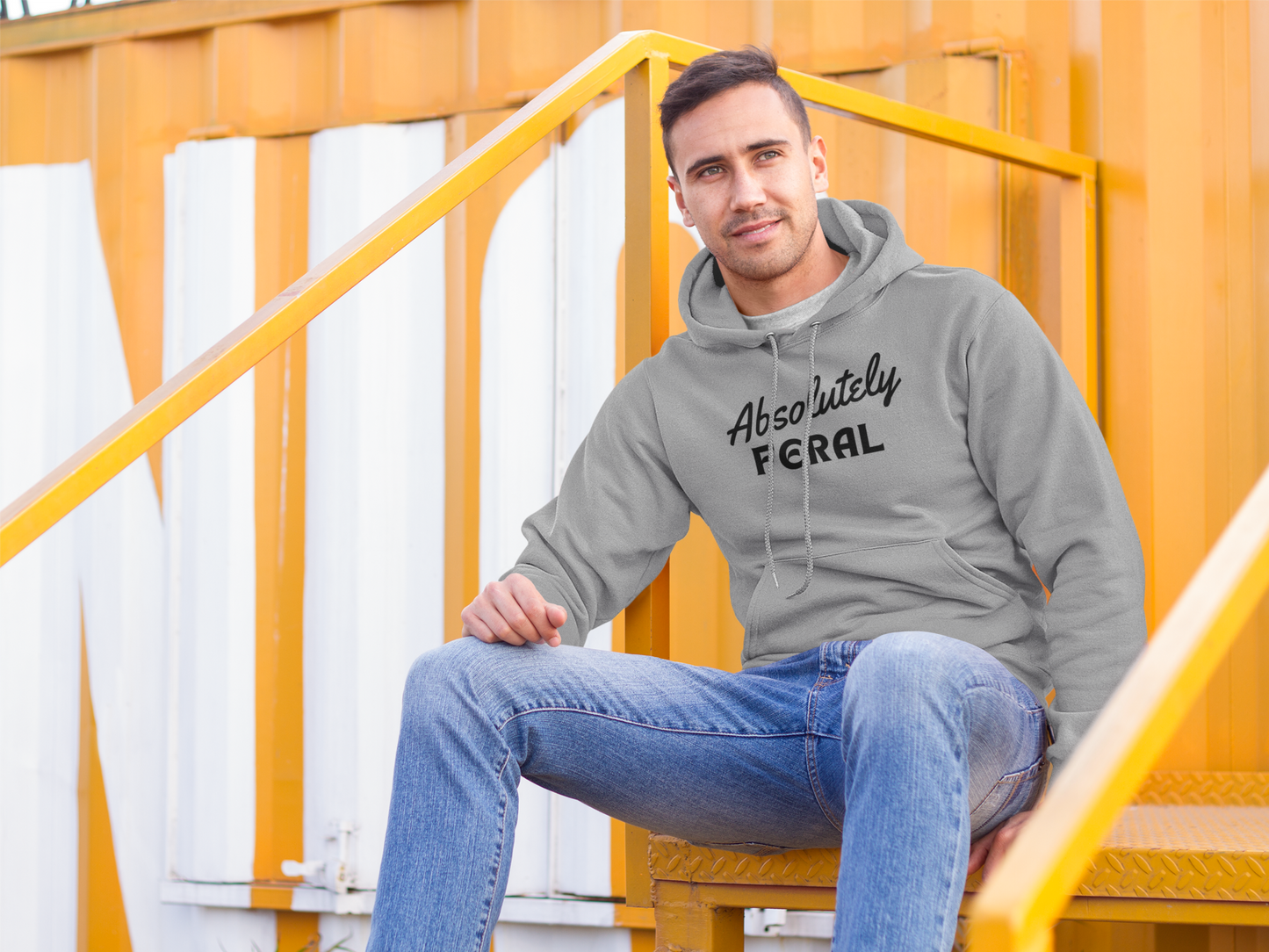 Men's Absolutely Feral Gray Hoodie