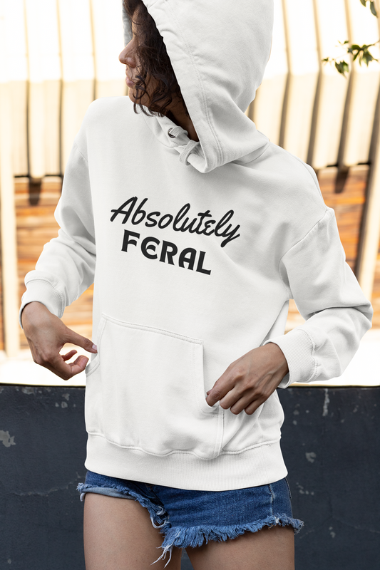 Women's Absolutely Feral White Hoodie