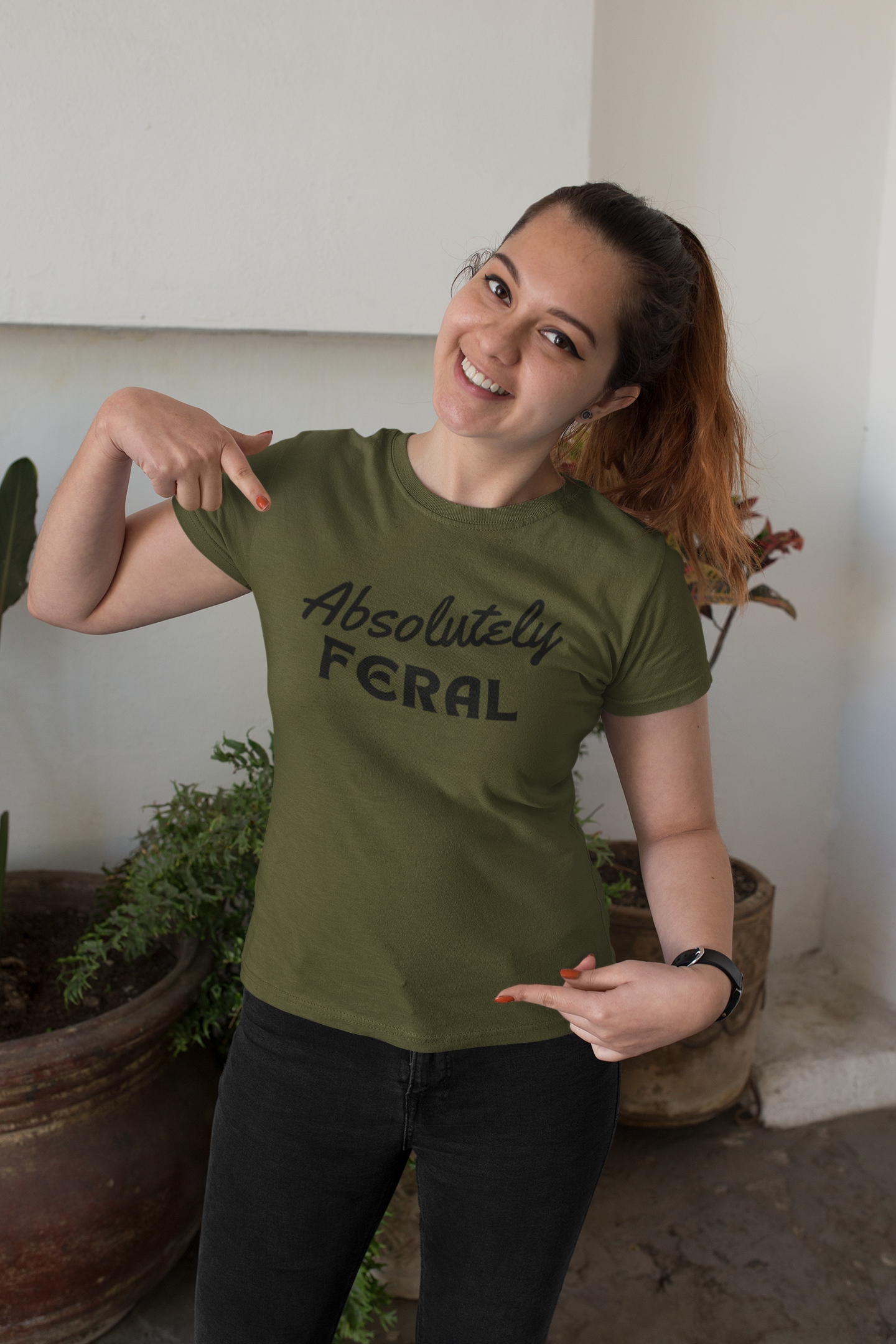 Women's Absolutely Feral Green T-Shirt