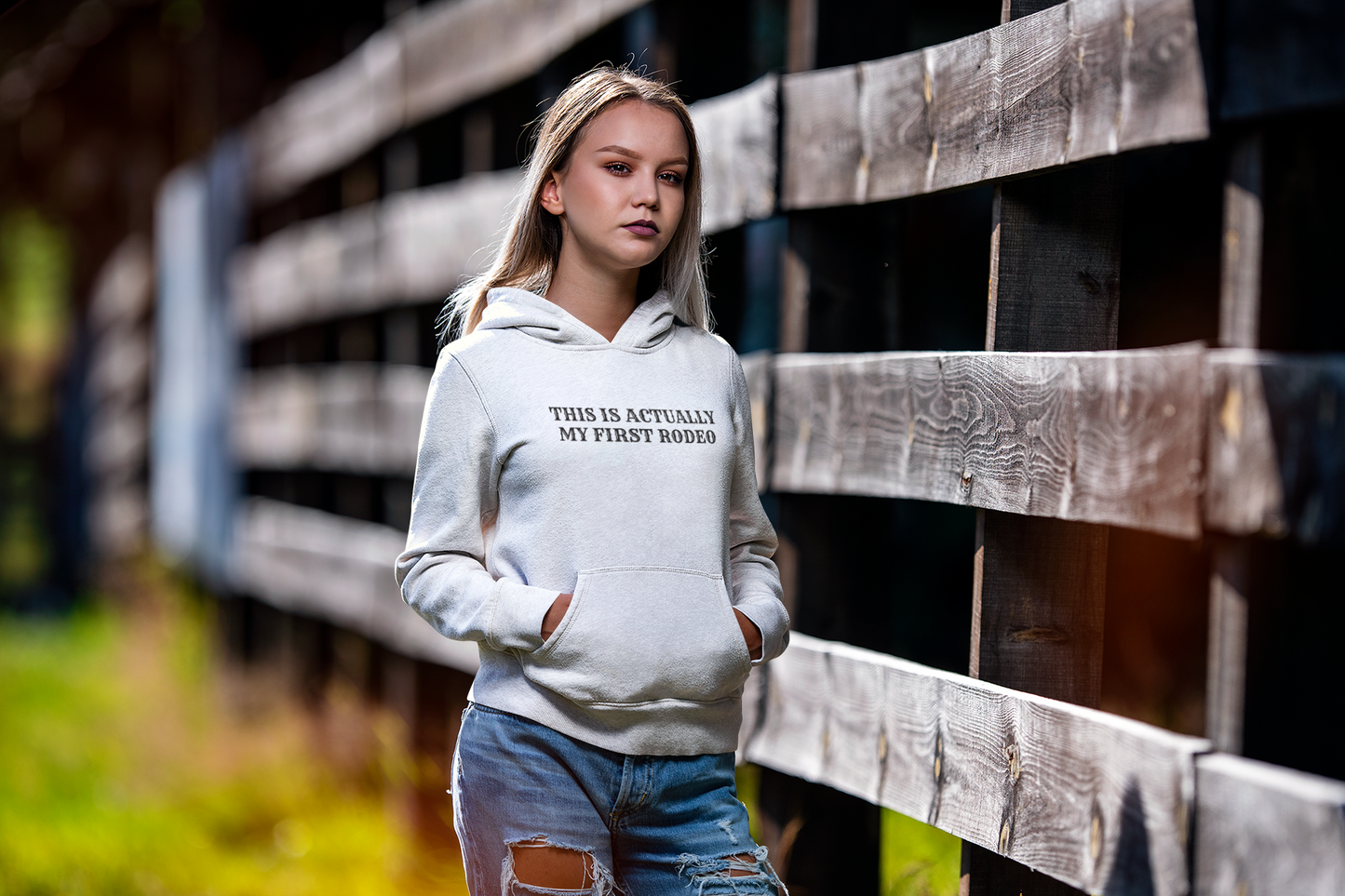 Women's This Is Actually My First Rodeo White Hoodie
