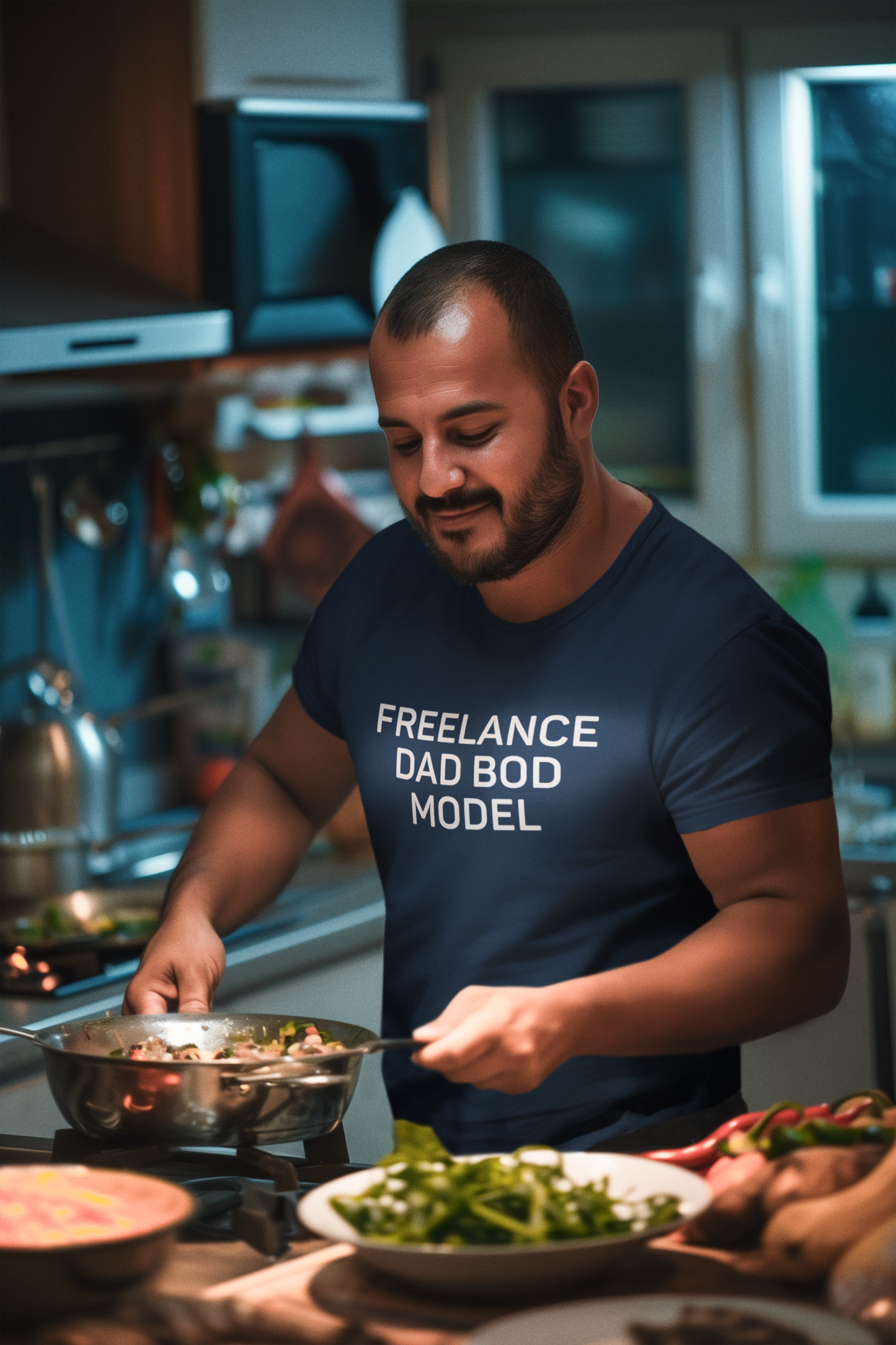 Men's Freelance Dad Bod Model Blue Tee
