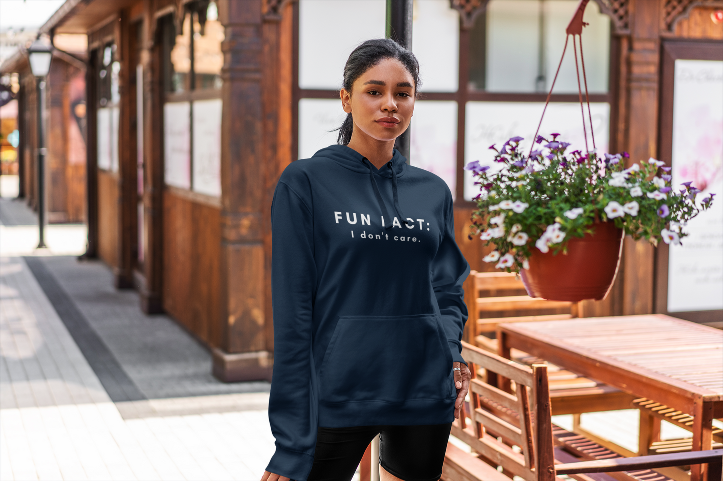 Women's Fun Fact I Don't Care Blue Hoodie