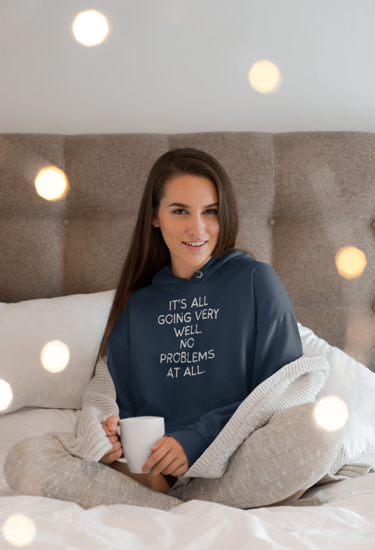 Women's It's All Going Very Well. No Problems At All Blue Hoodie